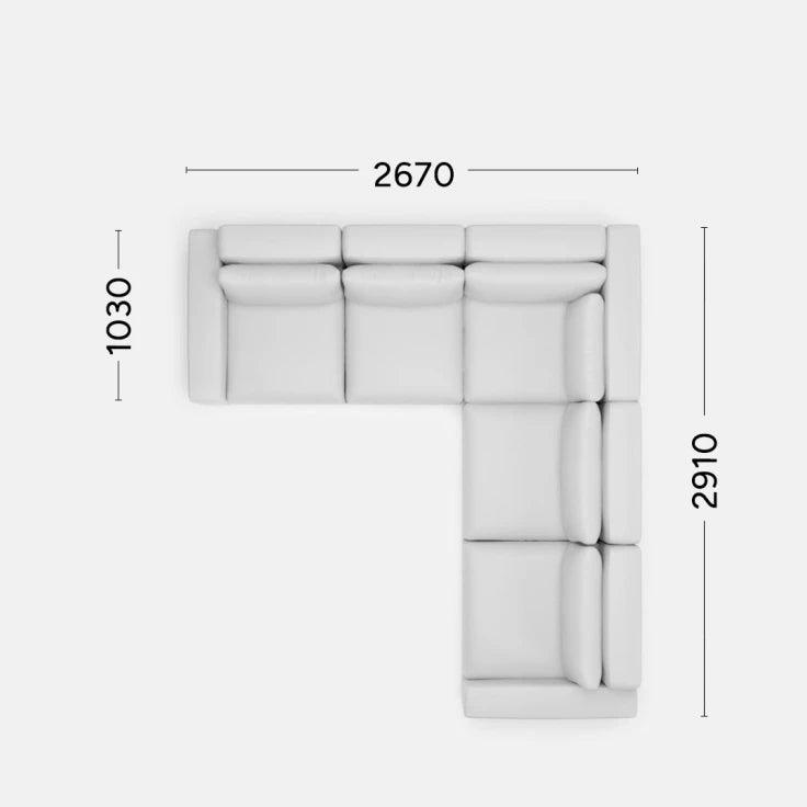 Narożnik prawostronny LENA Rosanero 267x103x291 cm Grupa 0 Eye on Design