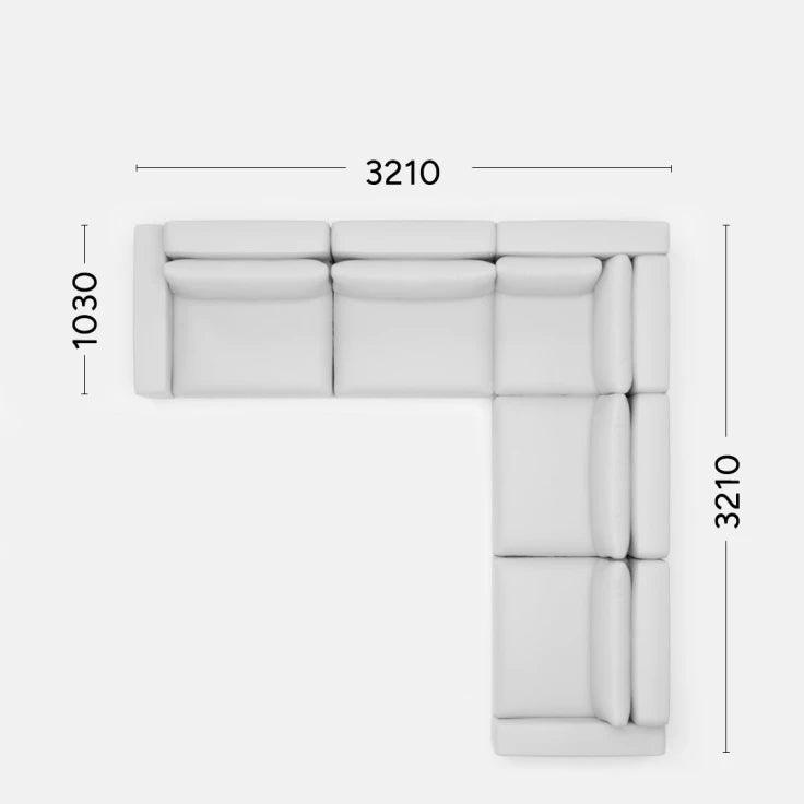 Narożnik prawostronny LENA Rosanero 321x103x321 cm Grupa 0 Eye on Design