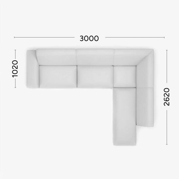 Narożnik prawostronny MOOD Rosanero 300x102x262 cm Grupa 0 Eye on Design