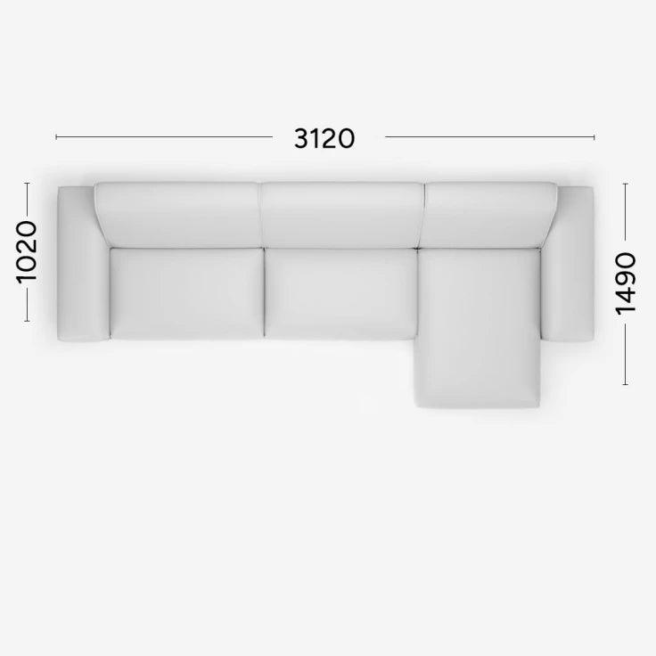Narożnik prawostronny MOOD Rosanero 312x102x149 cm Grupa 0 Eye on Design