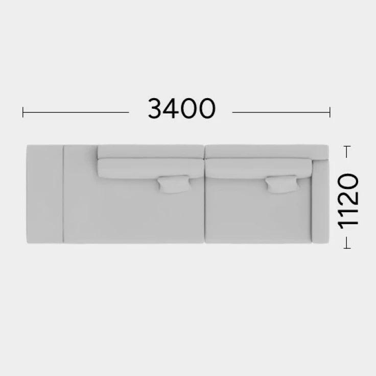 Narożnik prawostronny MYSTIC Rosanero 340x112 cm Grupa 0 Eye on Design