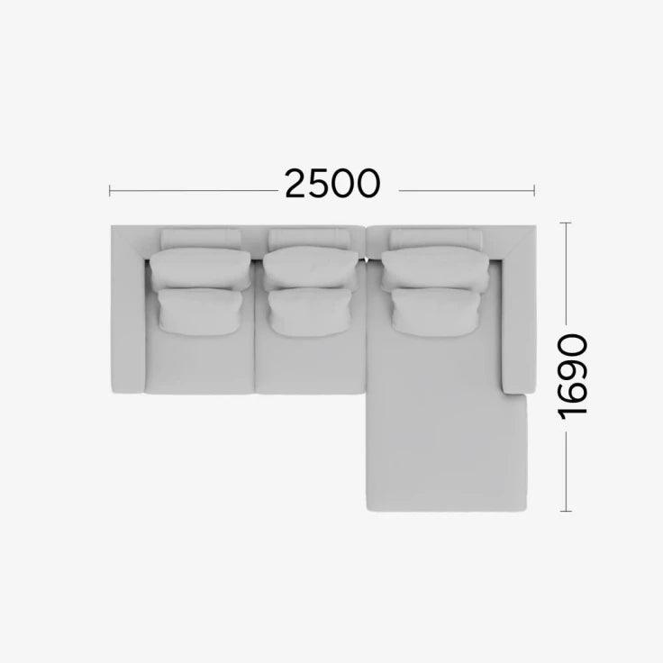 Narożnik prawostronny NOLA Rosanero 250x169 cm Grupa 0 Eye on Design