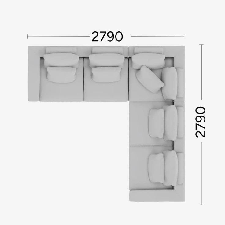 Narożnik prawostronny NOLA Rosanero 279x279 cm Grupa 0 Eye on Design