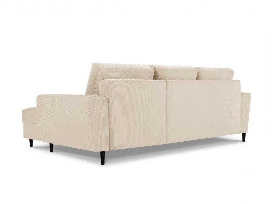 Narożnik prawostronny sztruksowy z funkcją spania KYOTO beżowy Cosmopolitan Design Eye on Design