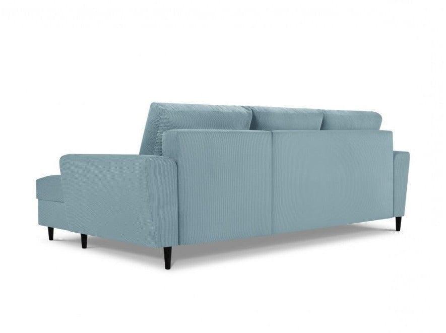 Narożnik prawostronny sztruksowy z funkcją spania KYOTO jasnoniebieski Cosmopolitan Design Eye on Design