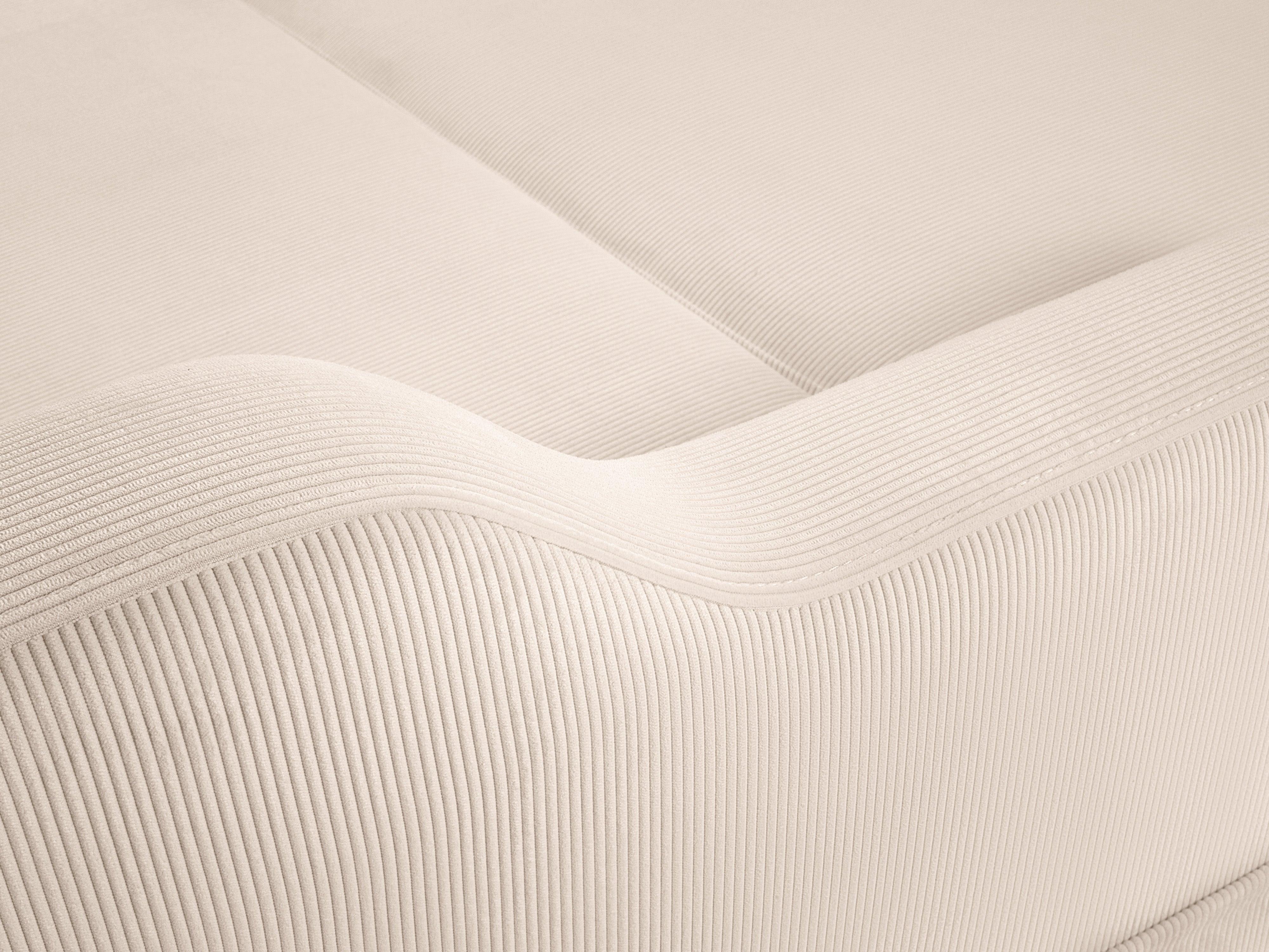 Narożnik prawostronny sztruksowy z funkcją spania ROSE beżowy Mazzini Sofas Eye on Design