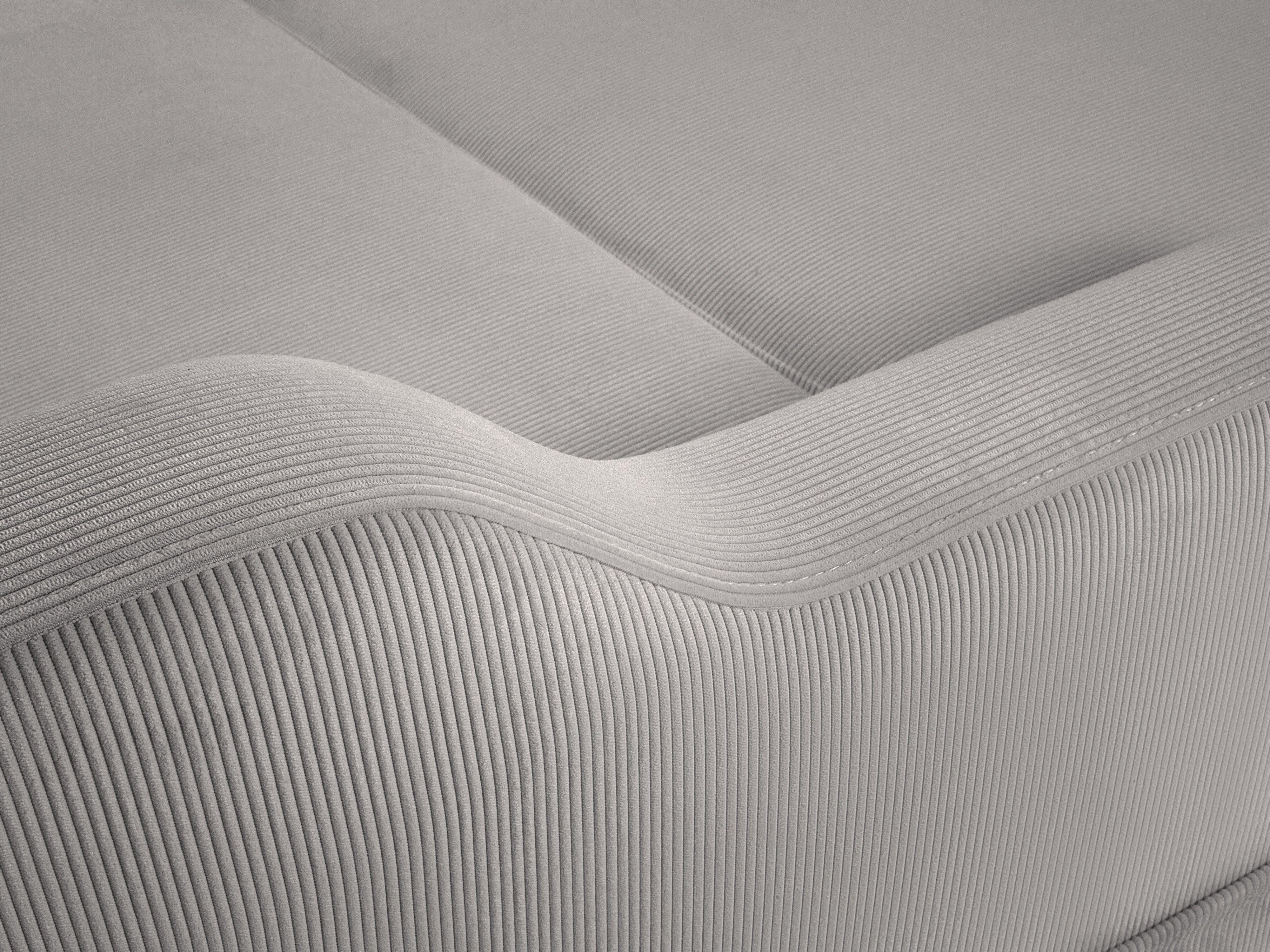 Narożnik prawostronny sztruksowy z funkcją spania ROSE jasnoszary Mazzini Sofas Eye on Design