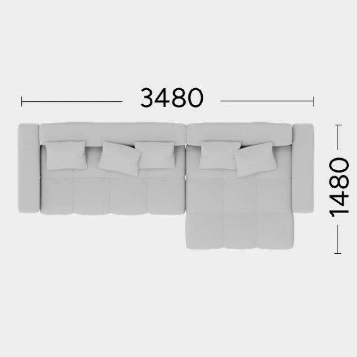 Narożnik prawostronny TUFTI Rosanero 348x148 cm Grupa 0 Eye on Design