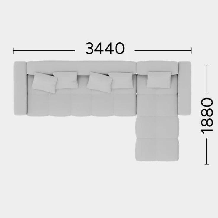 Narożnik prawostronny TUFTI Rosanero 344x188 cm Grupa 0 Eye on Design