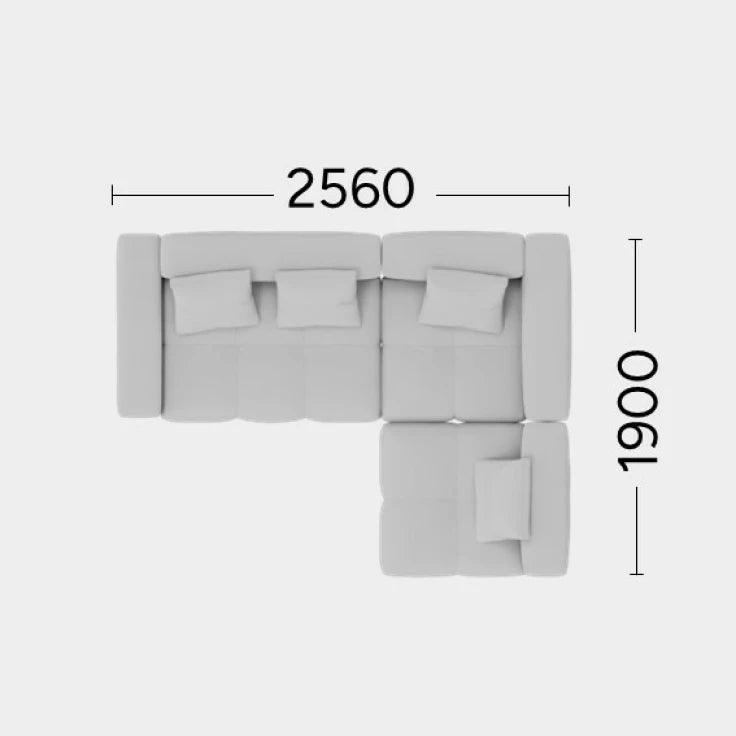 Narożnik prawostronny TUFTI Rosanero 256x190 cm Grupa 0 Eye on Design