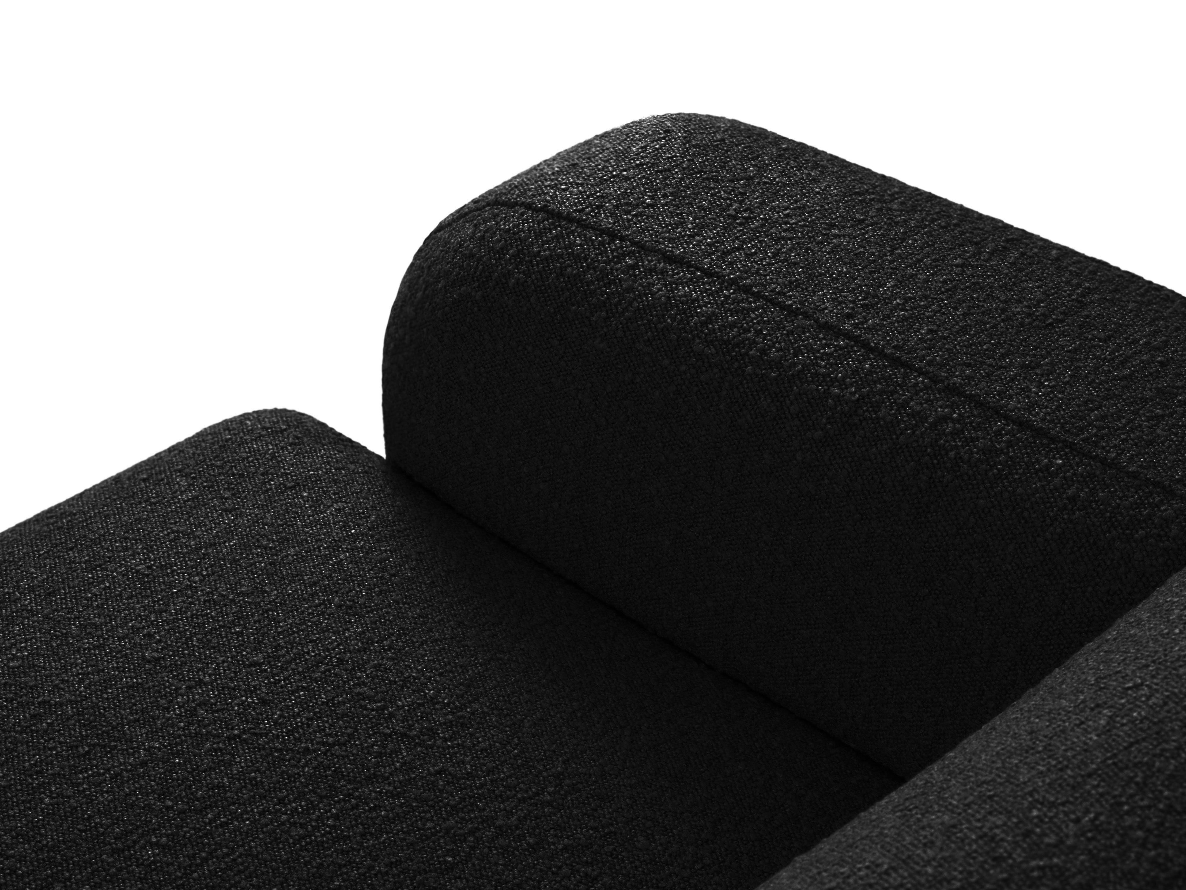 Narożnik prawostronny w tkaninie boucle 4-osobowy LOLA czarny do salonu – Windsor & Co