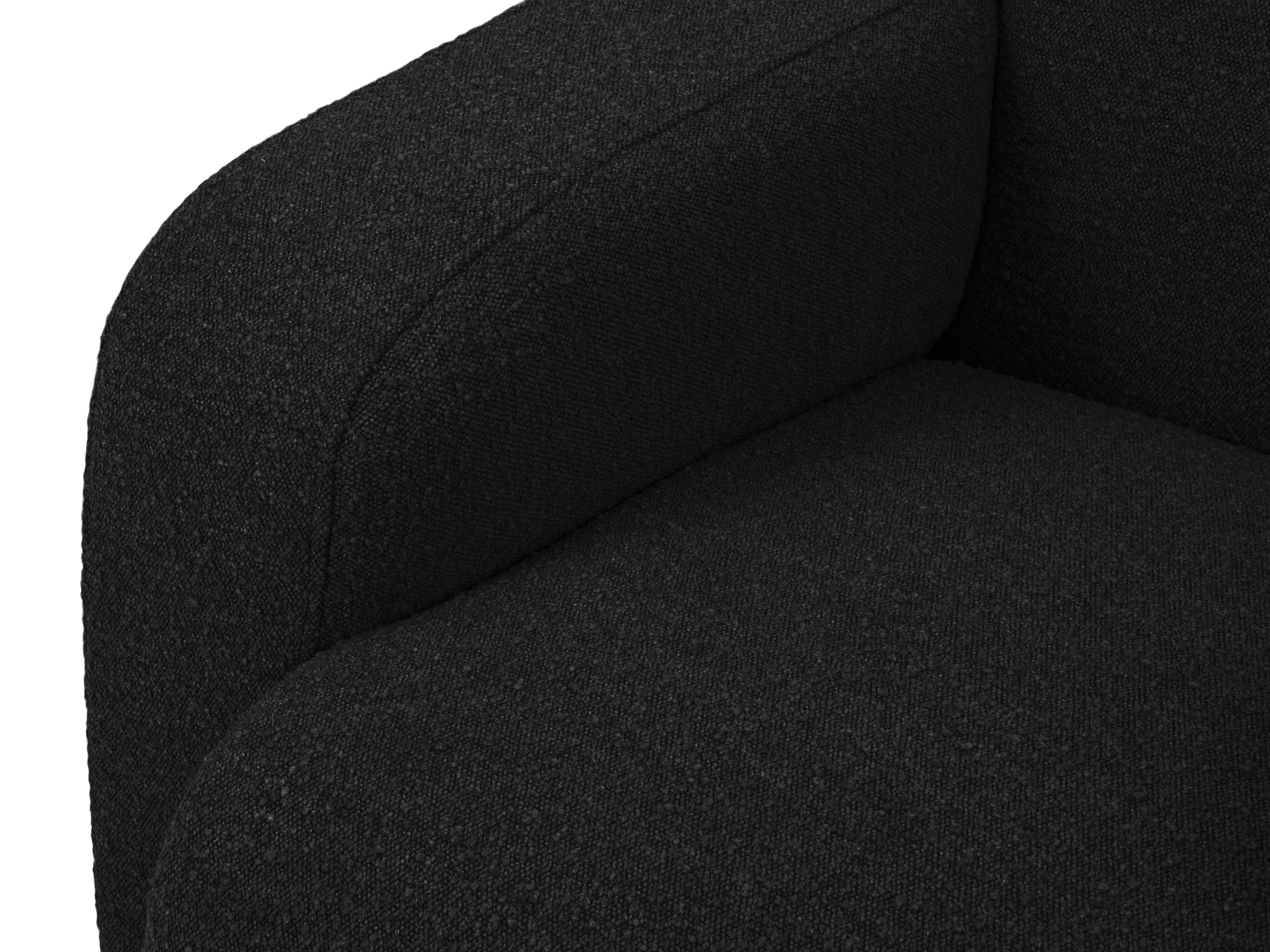 Narożnik prawostronny w tkaninie boucle 4-osobowy LOLA czarny – styl nowoczesny