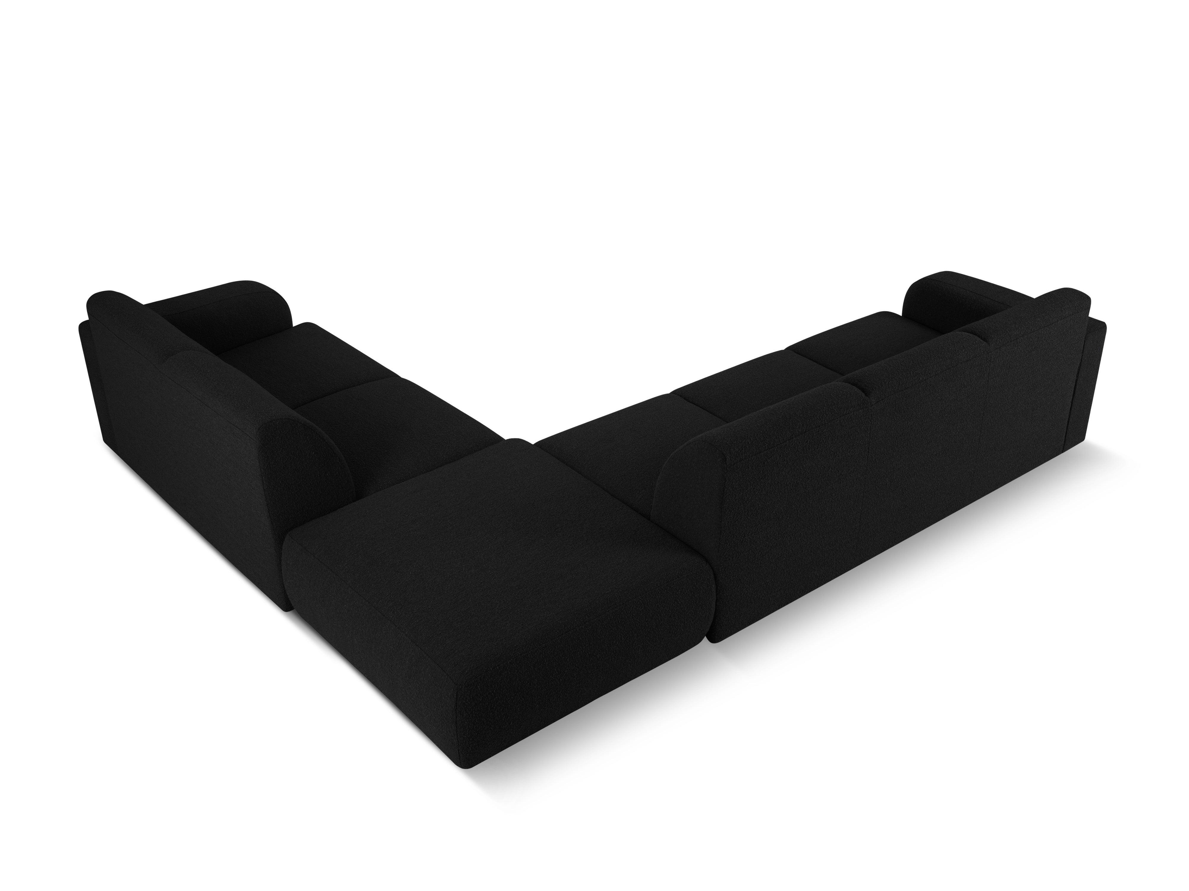 Narożnik prawostronny w tkaninie boucle 6-osobowy LOLA czarny Windsor & Co Eye on Design