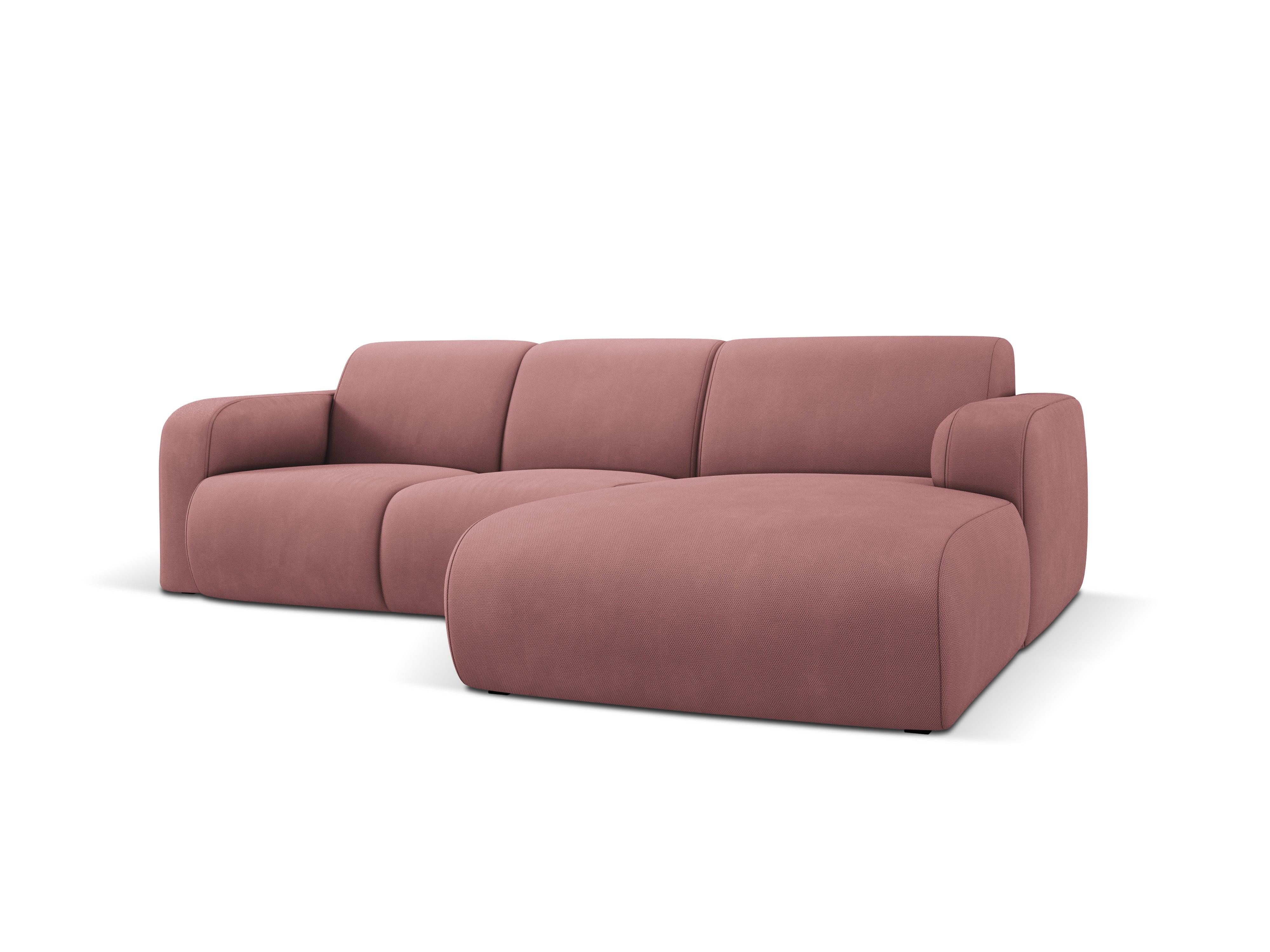 Narożnik prawostronny w tkaninie chenillowej 4-osobowy LOLA różowy Windsor & Co Eye on Design