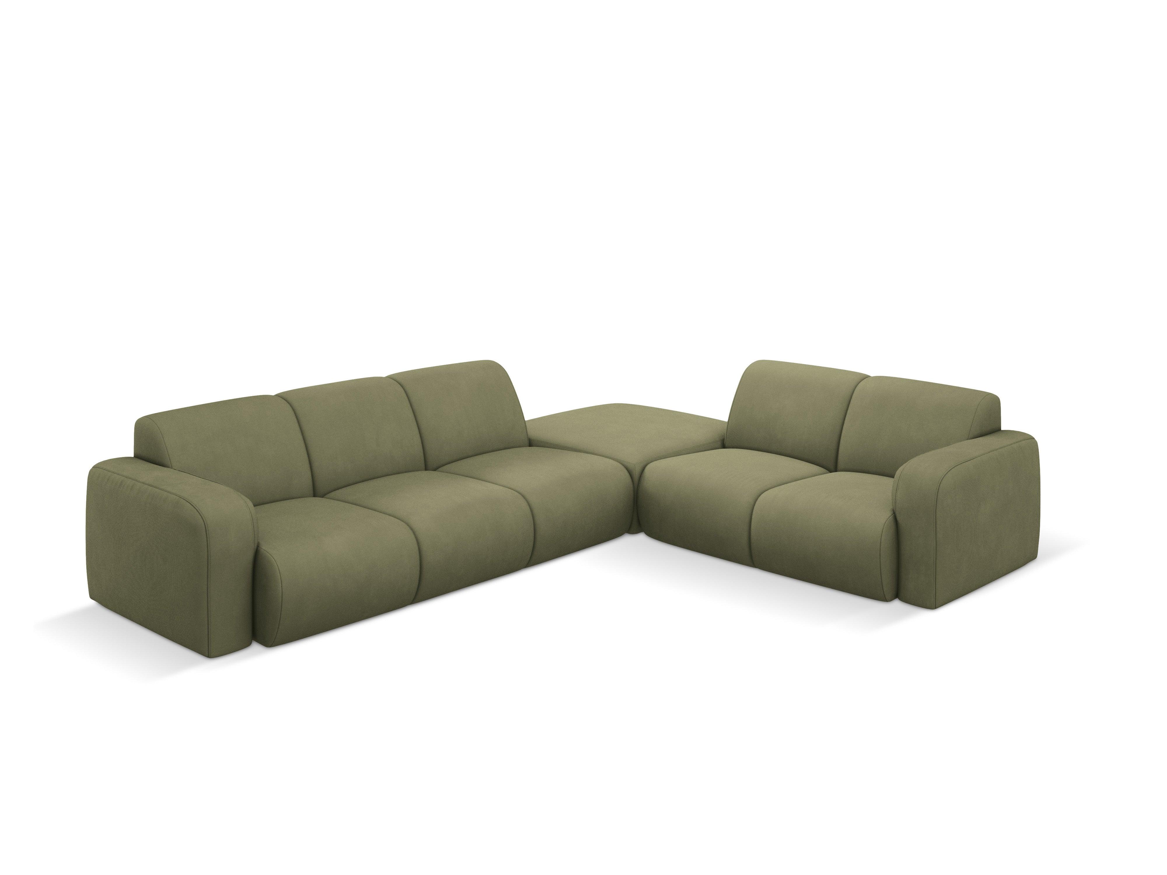 Narożnik prawostronny w tkaninie chenillowej 6-osobowy LOLA jasnozielony Windsor & Co Eye on Design