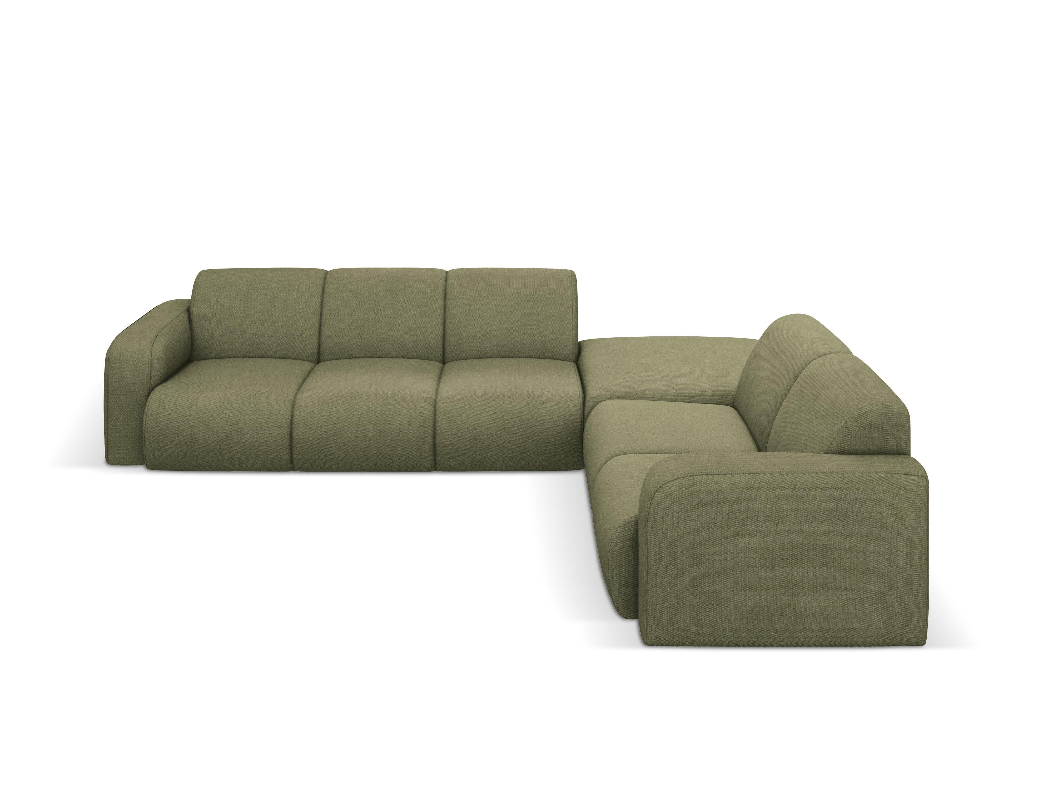 Narożnik prawostronny w tkaninie chenillowej 6-osobowy LOLA jasnozielony Windsor & Co Eye on Design