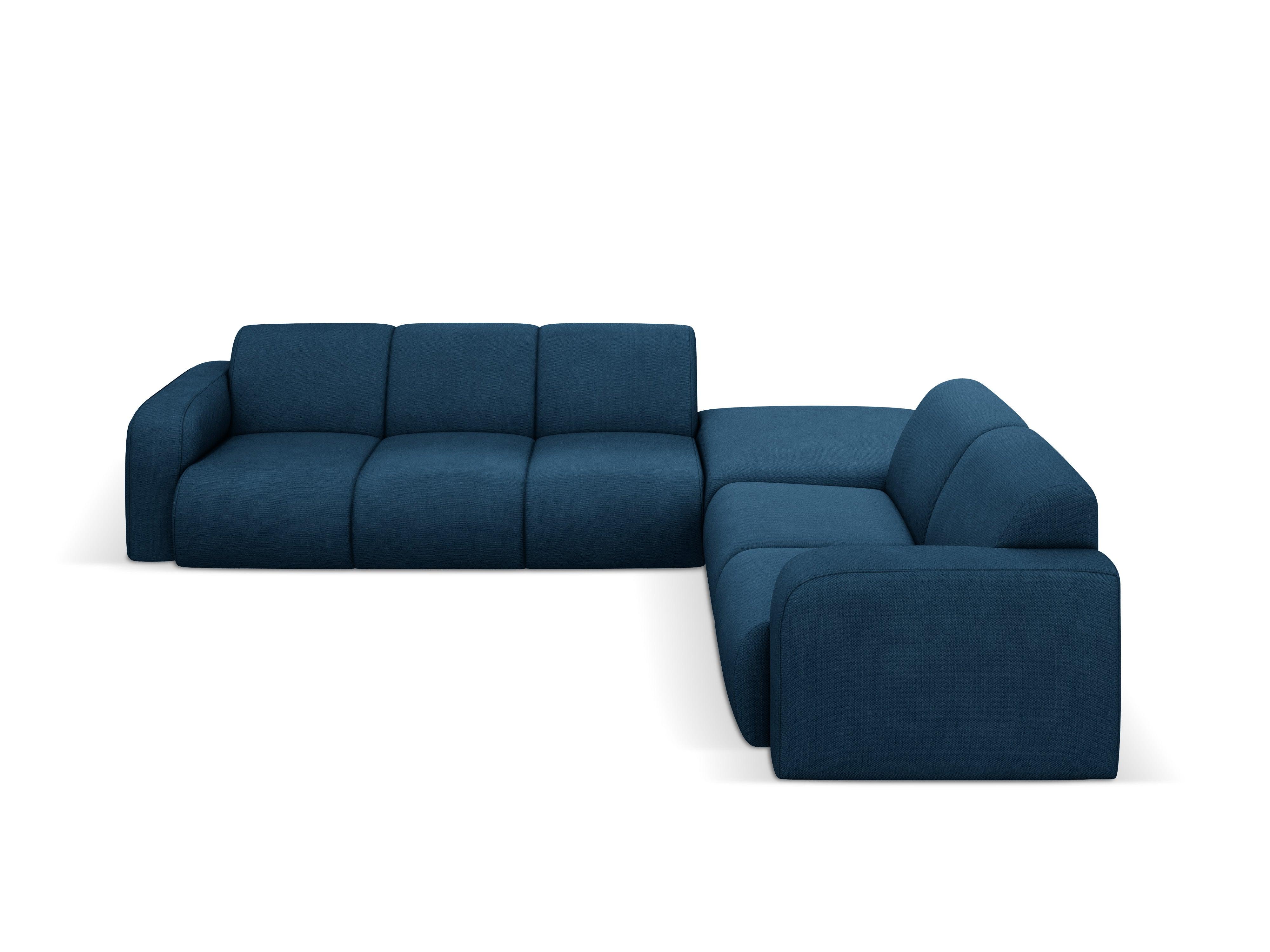 Narożnik prawostronny w tkaninie chenillowej 6-osobowy LOLA królewski niebieski Windsor & Co Eye on Design