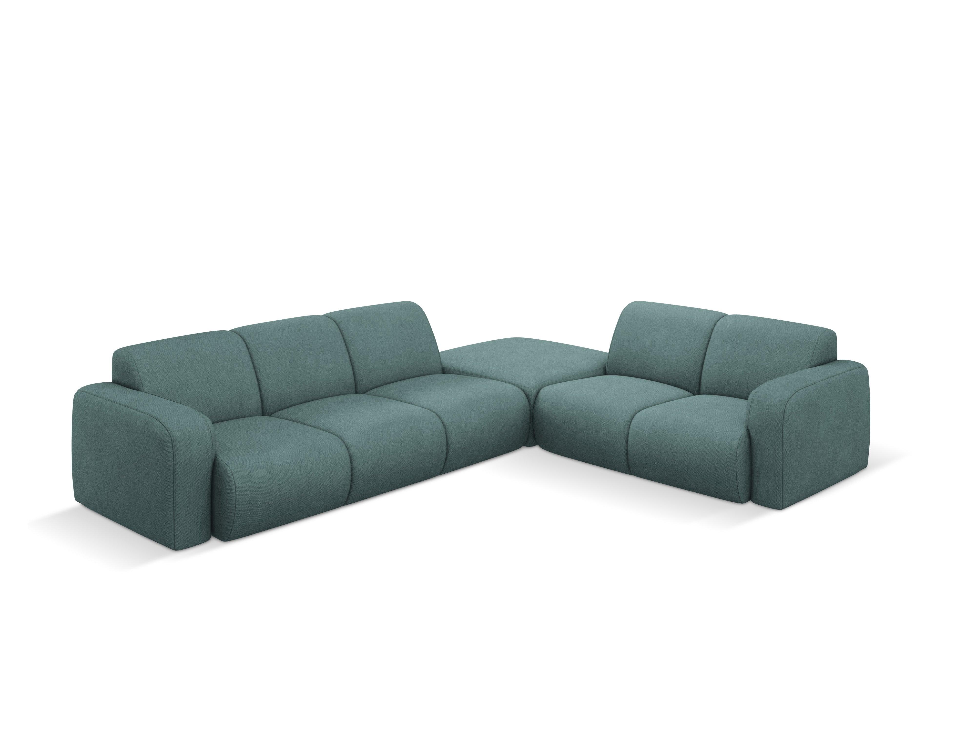 Narożnik prawostronny w tkaninie chenillowej 6-osobowy LOLA morska zieleń Windsor & Co Eye on Design