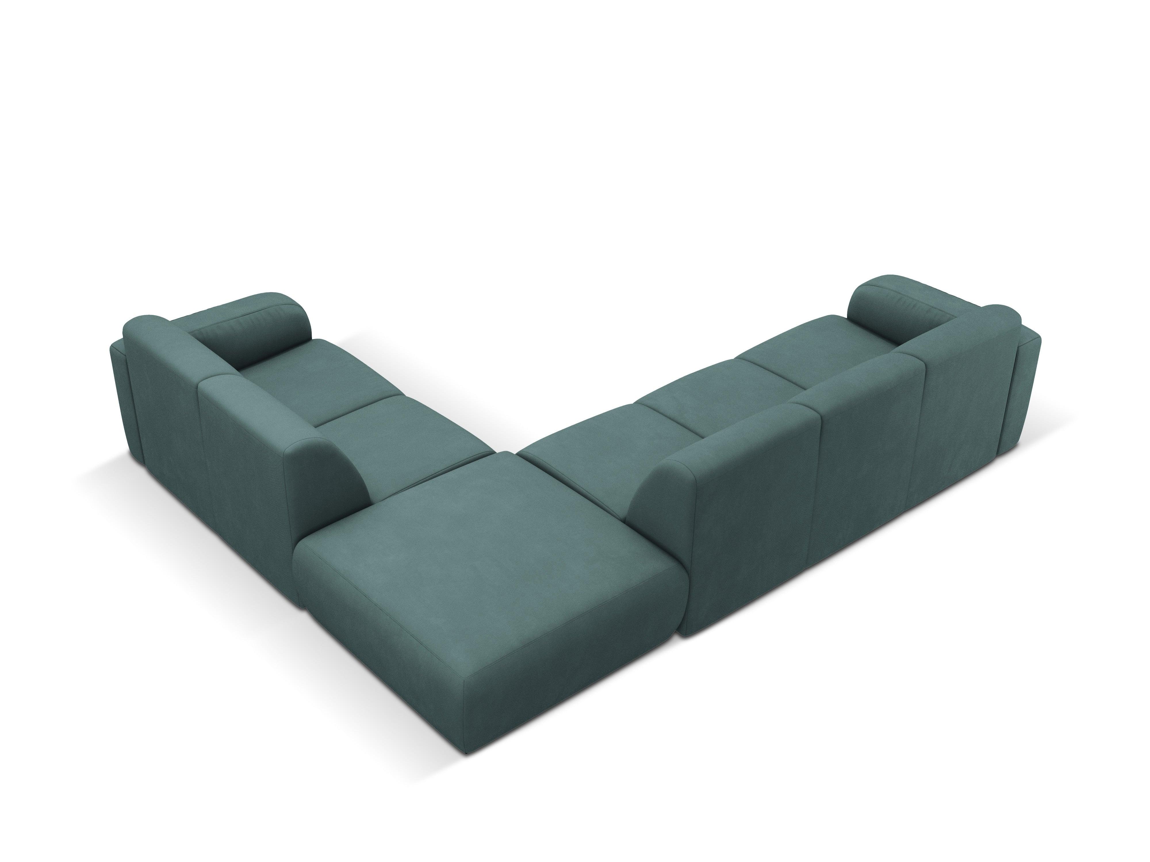 Narożnik prawostronny w tkaninie chenillowej 6-osobowy LOLA morska zieleń Windsor & Co Eye on Design