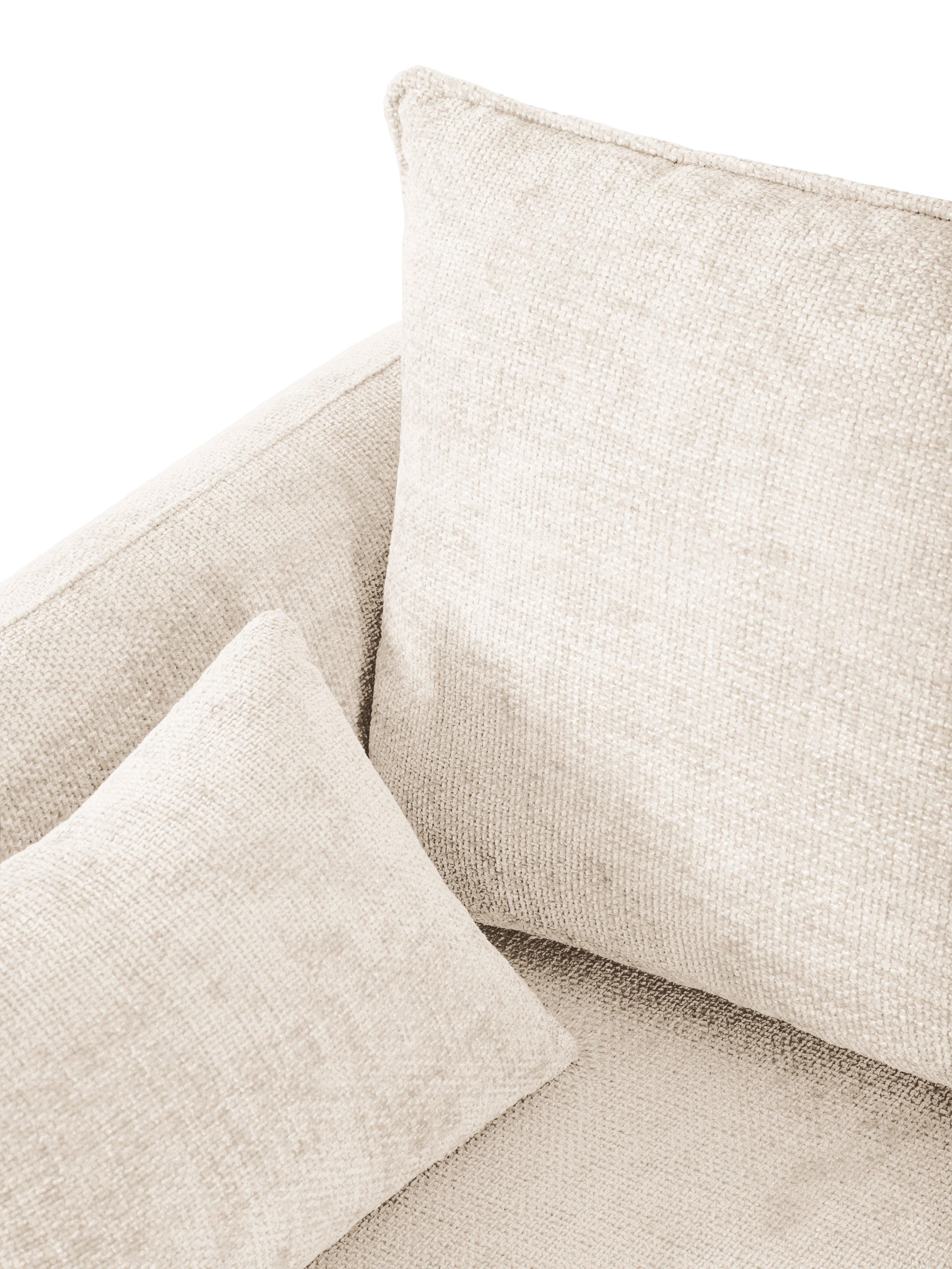 Narożnik prawostronny z funkcją spania MATERA jasnobeżowy szenil Cosmopolitan Design Eye on Design