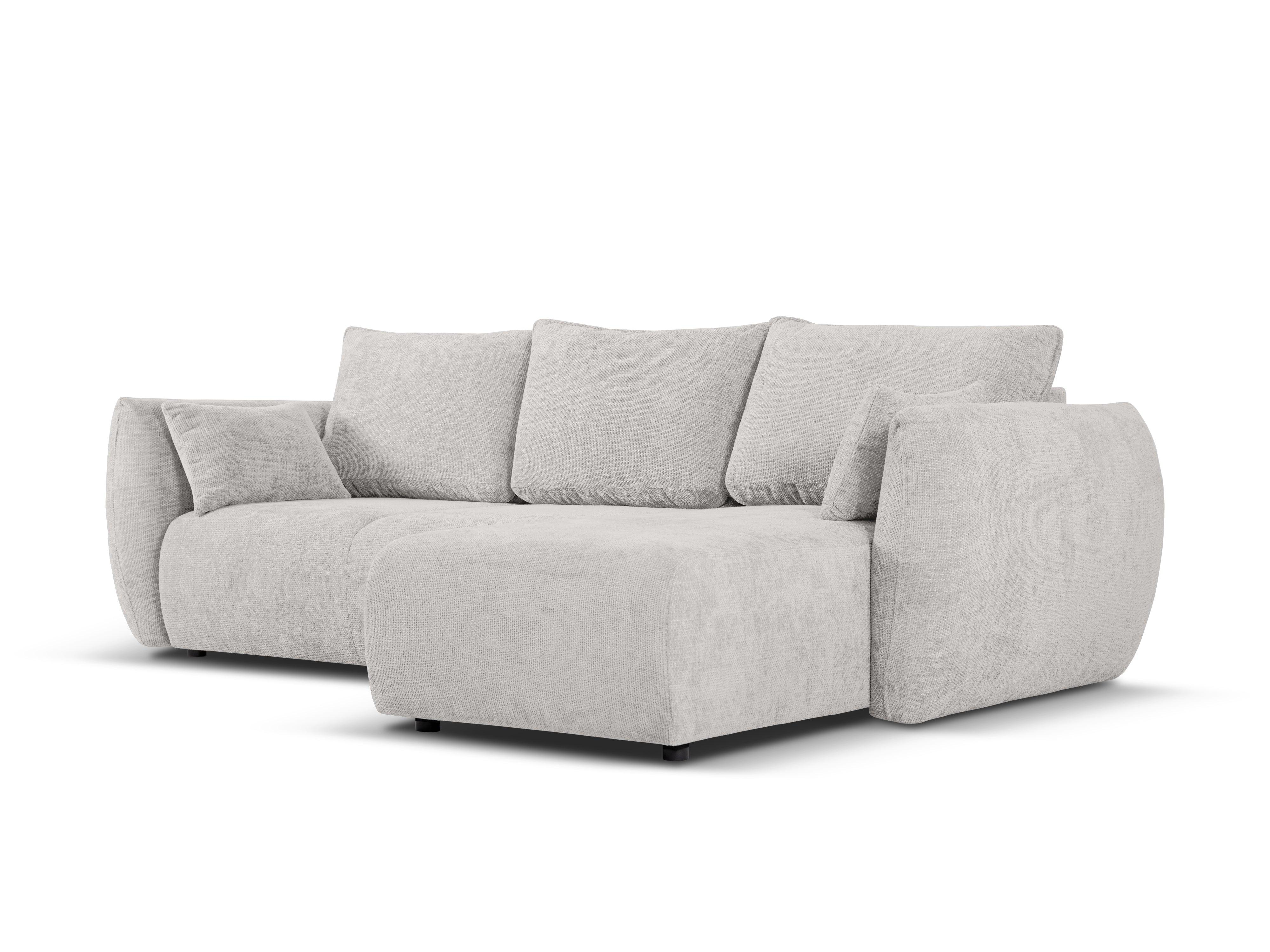 Narożnik prawostronny z funkcją spania MATERA jasnoszary szenil – sofa narożna