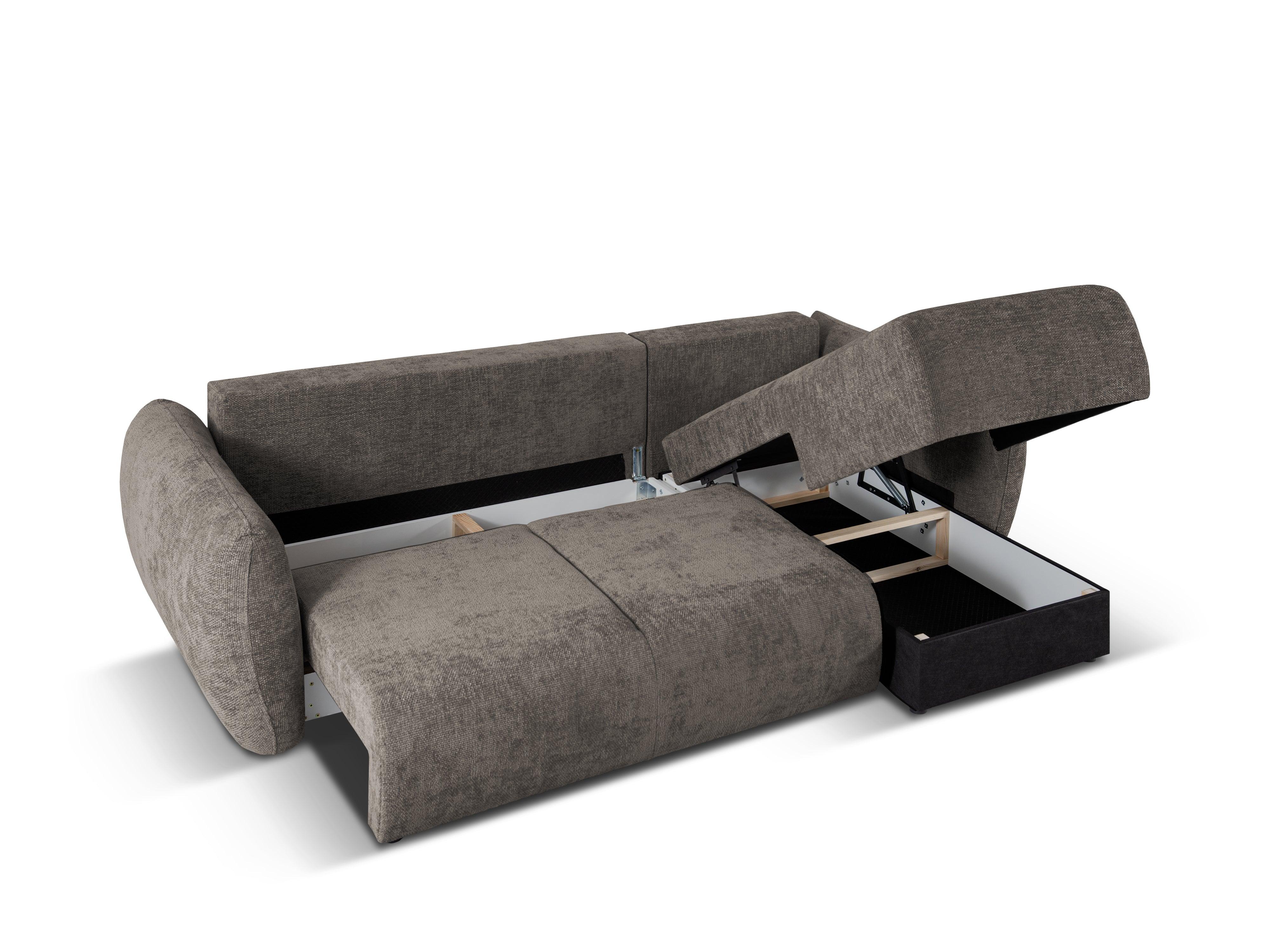 Narożnik prawostronny z funkcją spania MATERA szary szenil Cosmopolitan Design Eye on Design