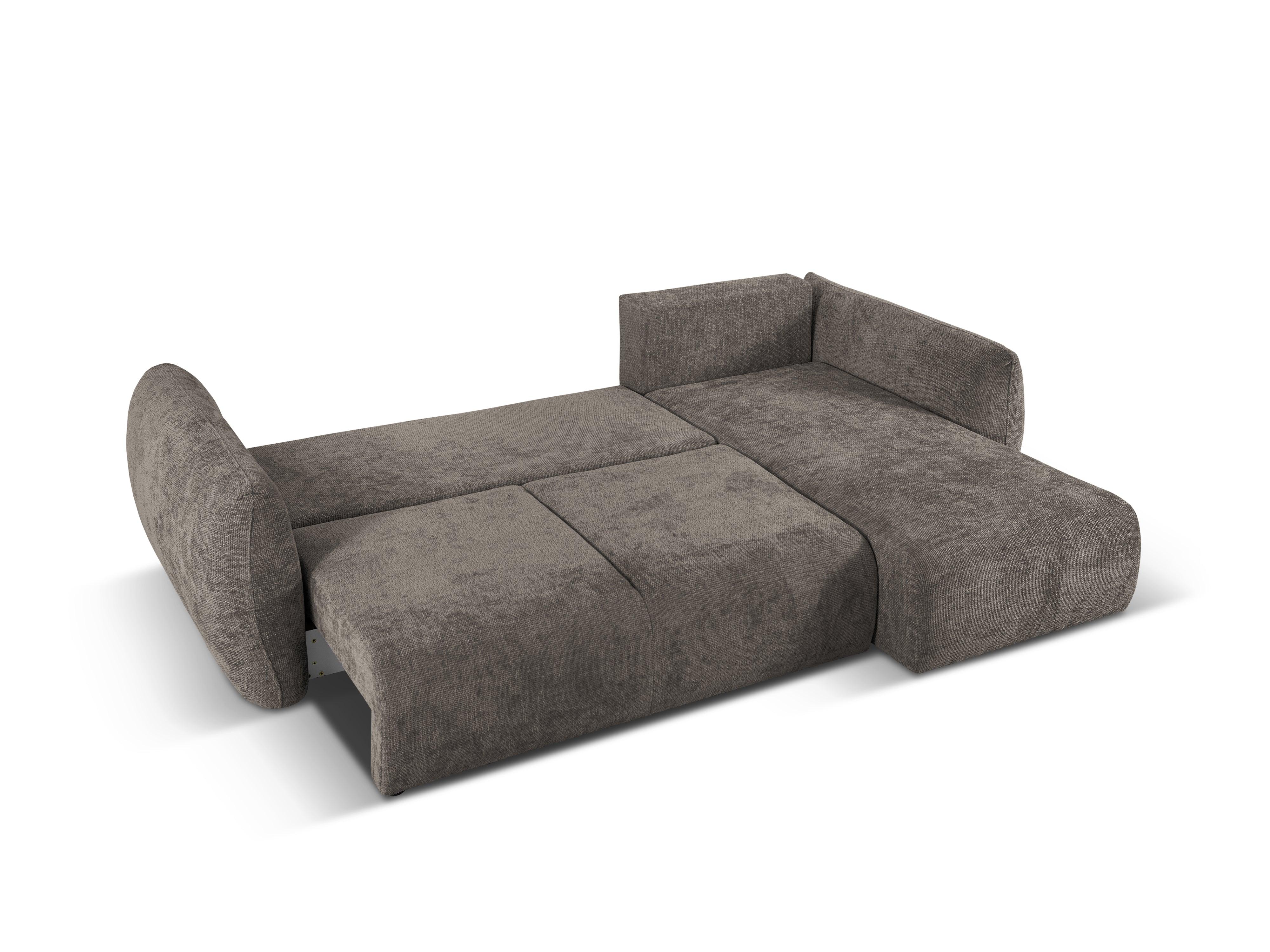 Narożnik prawostronny z funkcją spania MATERA szary szenil Cosmopolitan Design Eye on Design