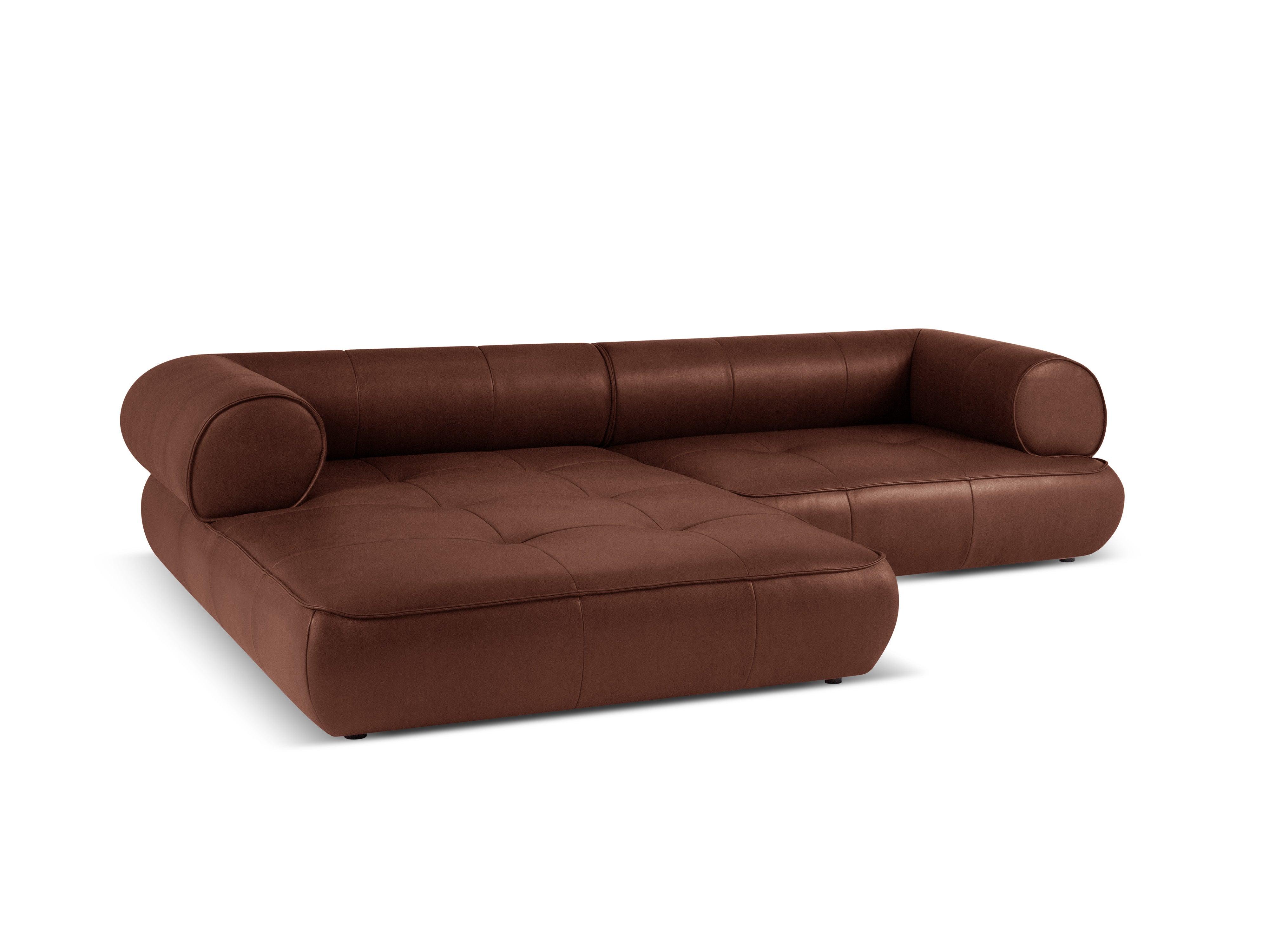 Narożnik skórzany lewostronny LILY brązowy Maison Heritage Eye on Design