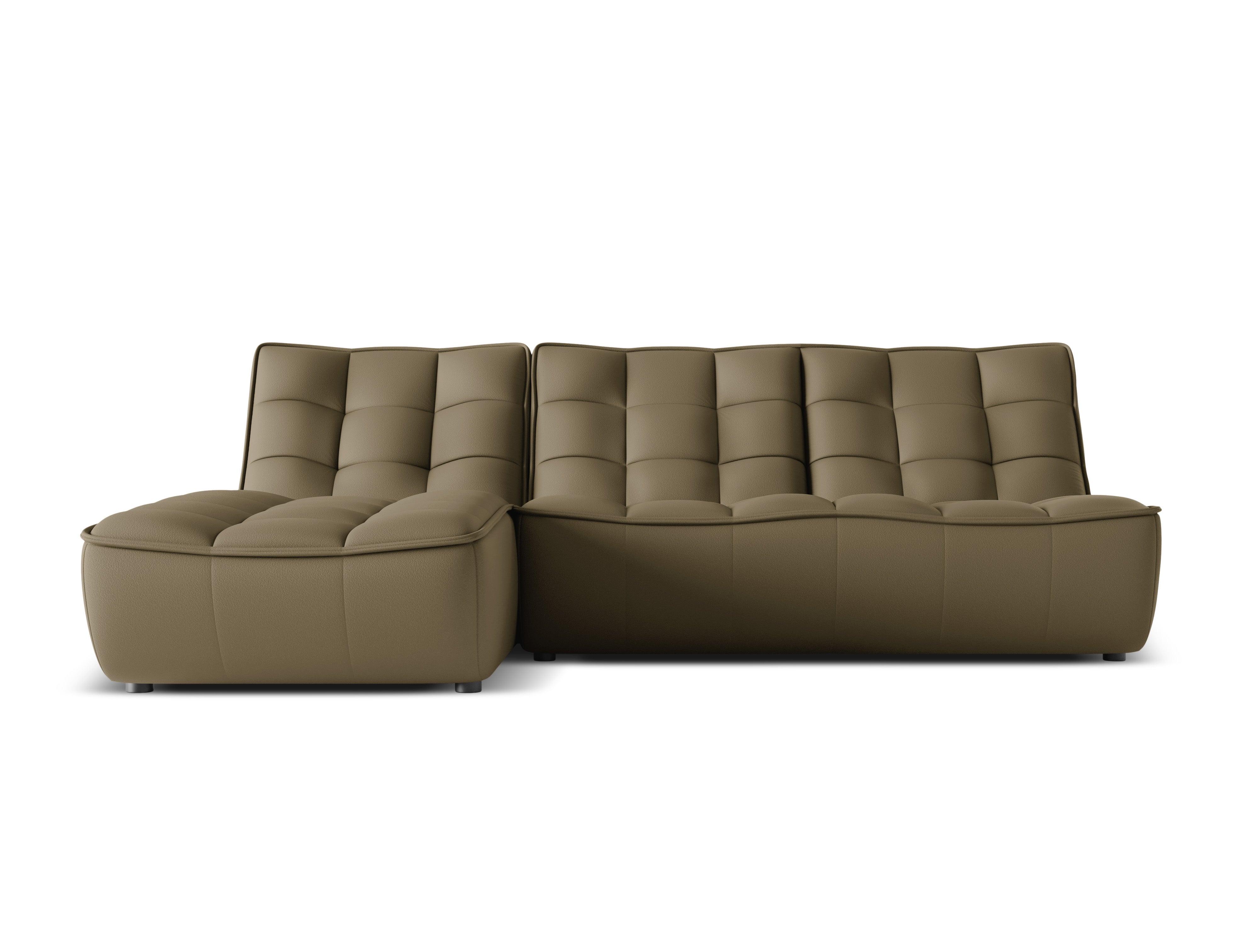 Narożnik skórzany lewostronny MONI oliwkowy Maison Heritage Eye on Design