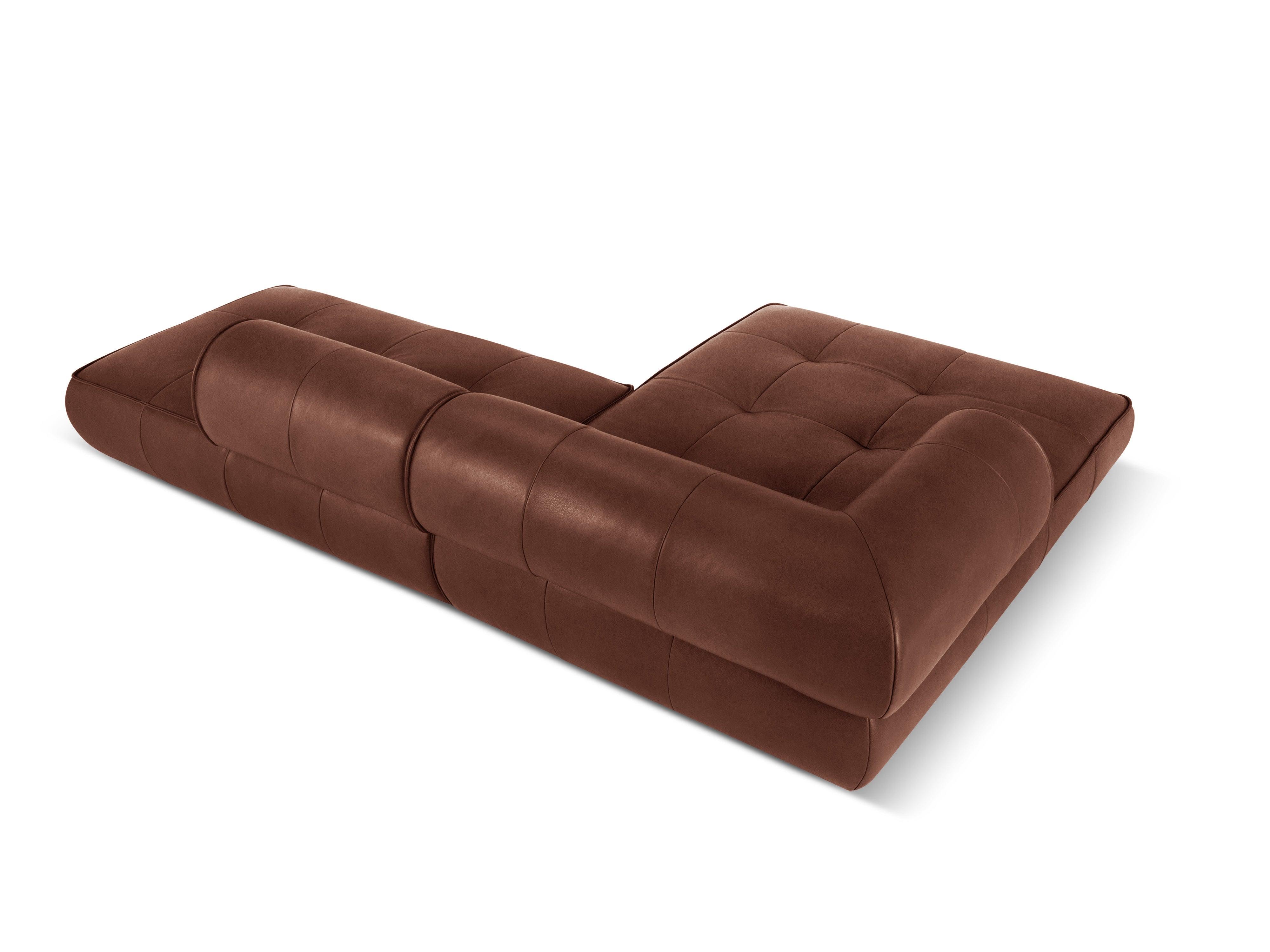 Narożnik skórzany lewostronny otwarty LILY brązowy Maison Heritage Eye on Design