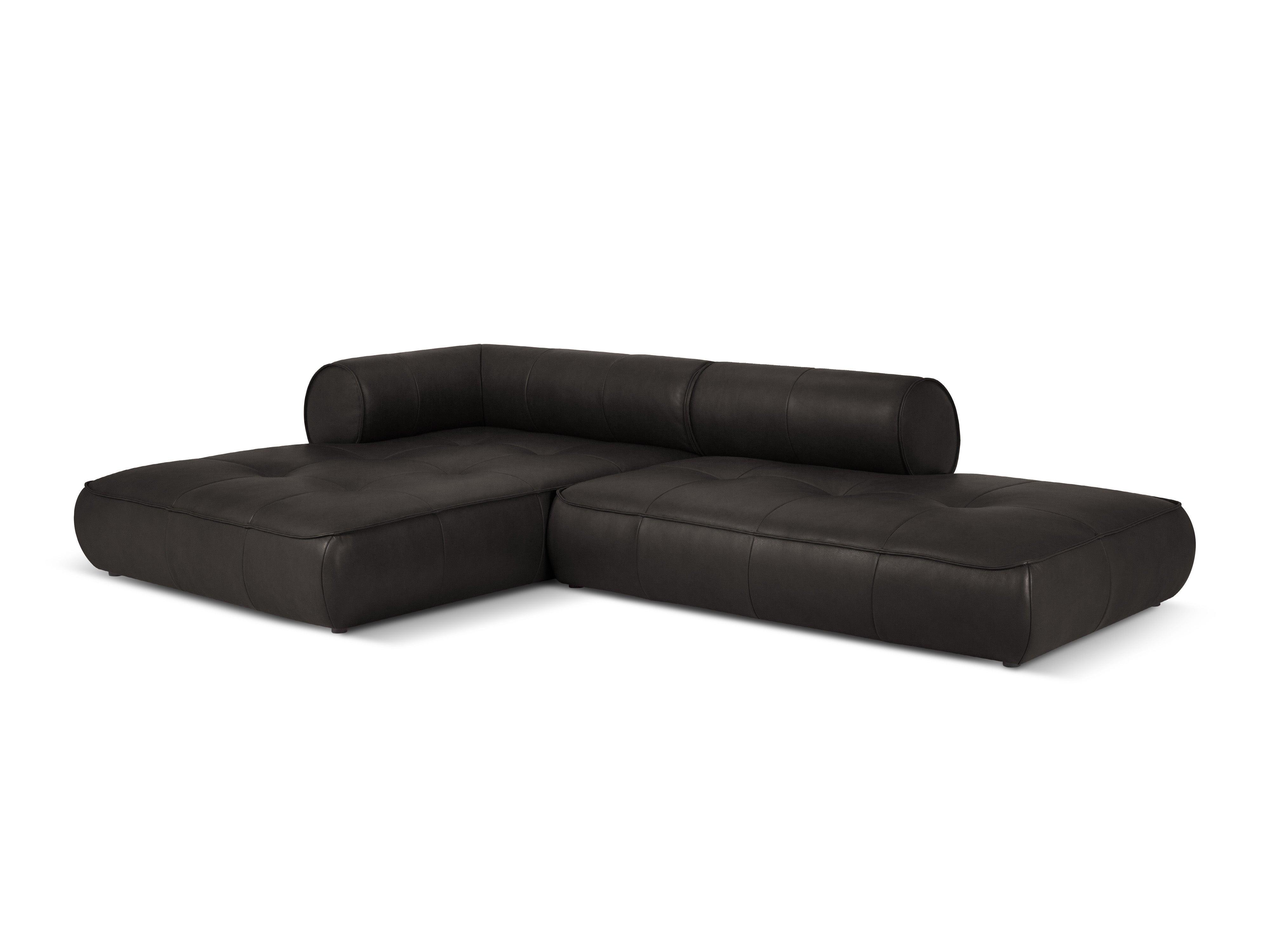 Narożnik skórzany lewostronny otwarty LILY czarny Maison Heritage Eye on Design