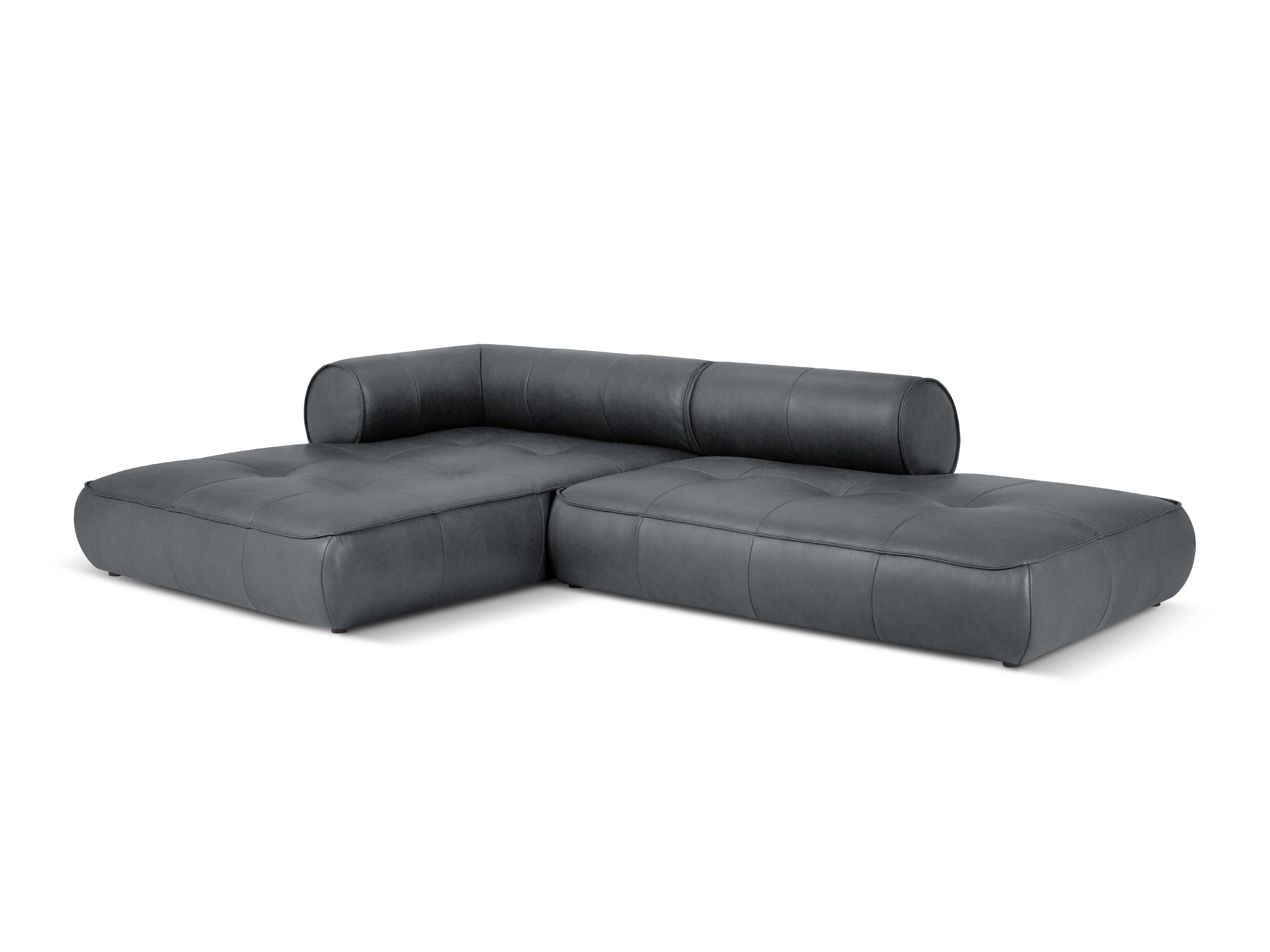 Narożnik skórzany lewostronny otwarty LILY grafitowy Maison Heritage Eye on Design