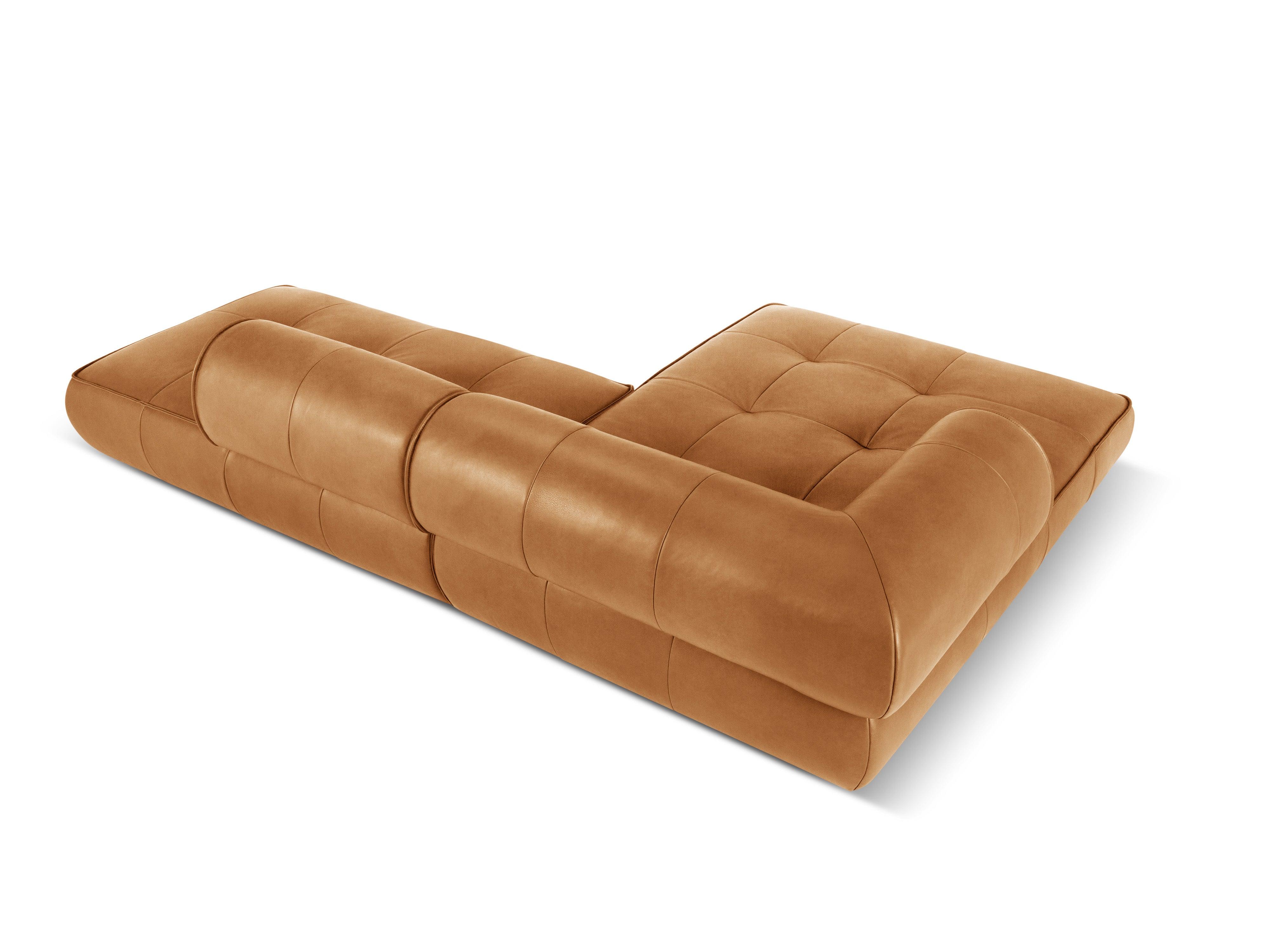 Narożnik skórzany lewostronny otwarty LILY koniakowy Maison Heritage Eye on Design