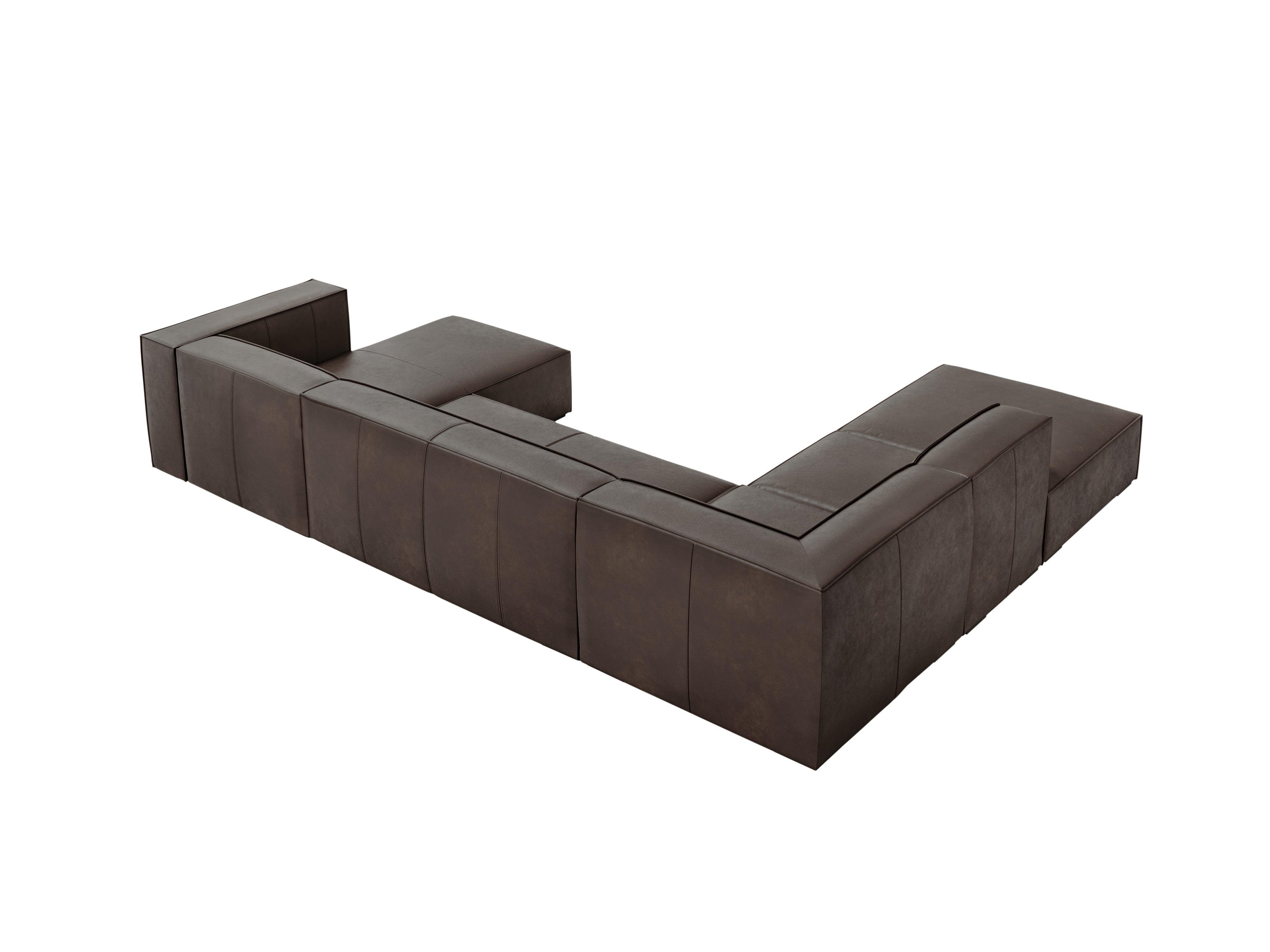 Narożnik skórzany panoramiczny lewostronny MADAME oliwkowy brąz Windsor & Co Eye on Design