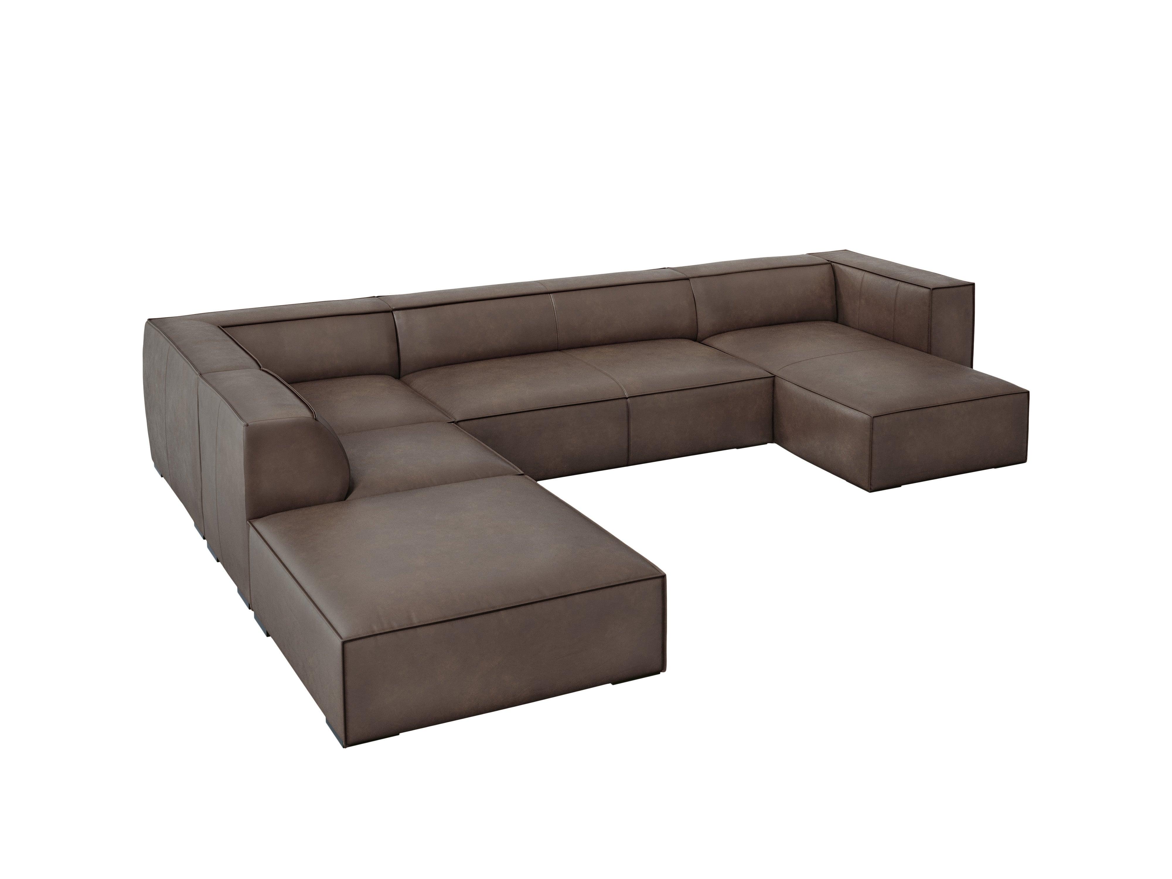 Narożnik skórzany panoramiczny lewostronny MADAME oliwkowy brąz Windsor & Co Eye on Design