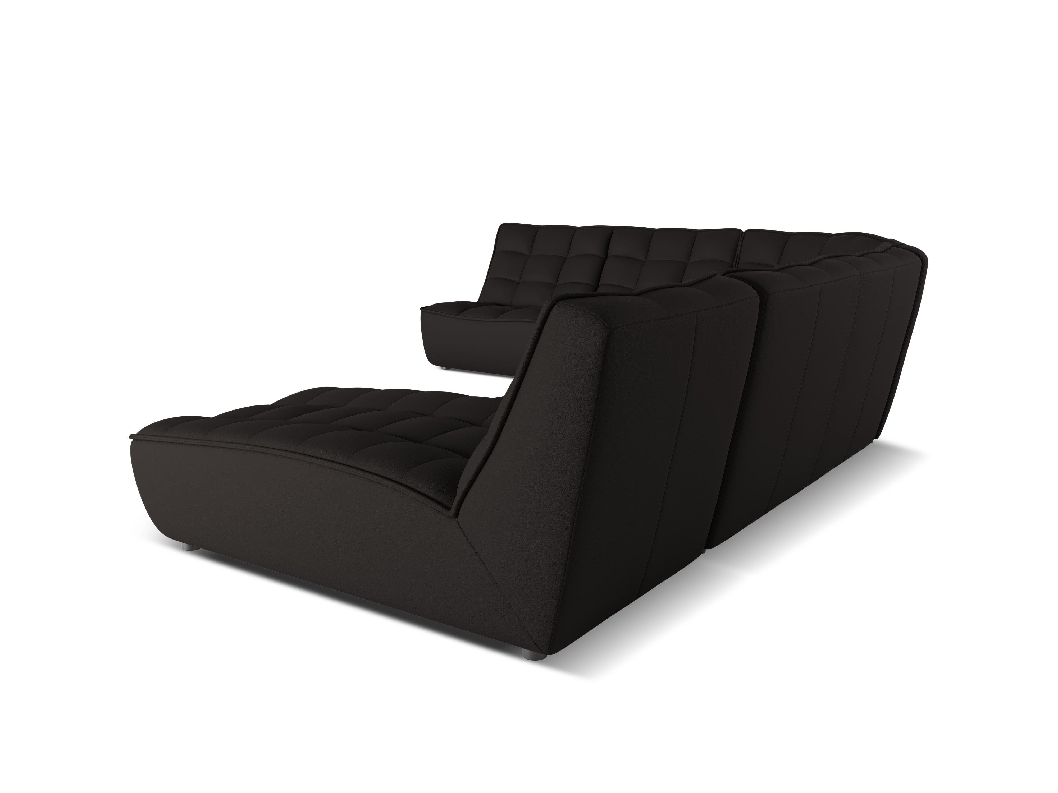 Narożnik skórzany panoramiczny lewostronny MONI czarny Maison Heritage Eye on Design