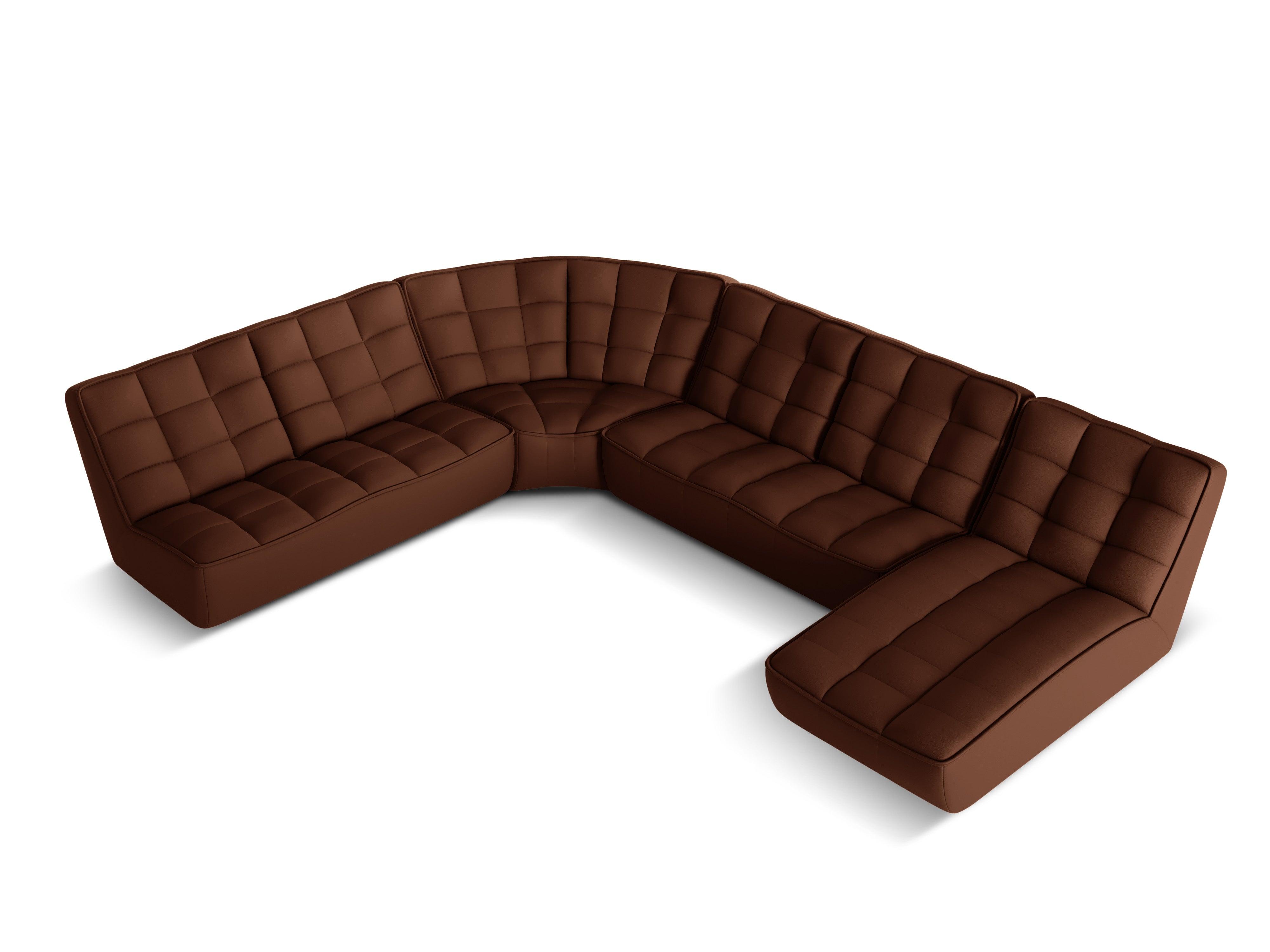 Narożnik skórzany panoramiczny lewostronny MONI czekoladowy Maison Heritage Eye on Design