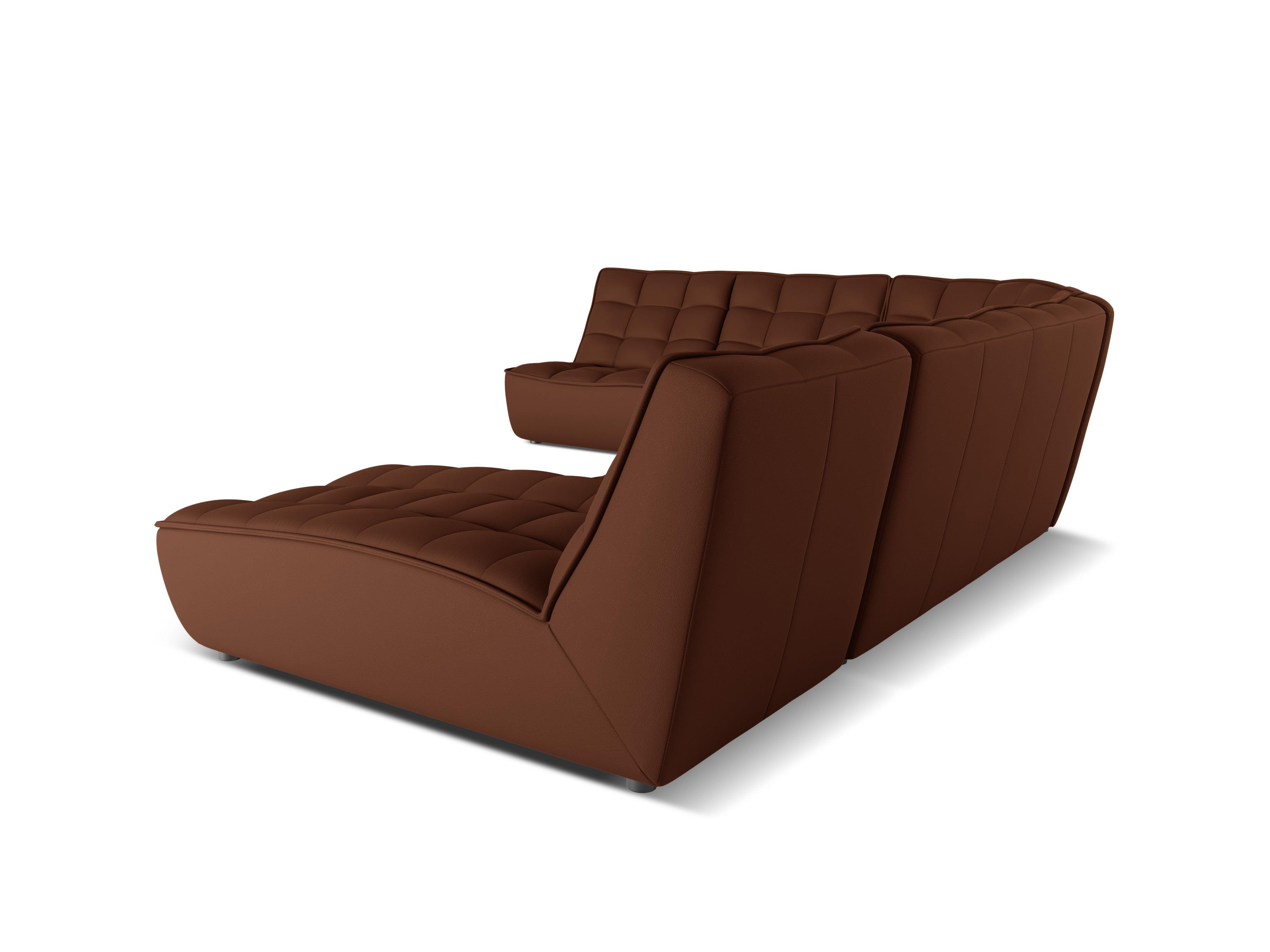 Narożnik skórzany panoramiczny lewostronny MONI czekoladowy Maison Heritage Eye on Design