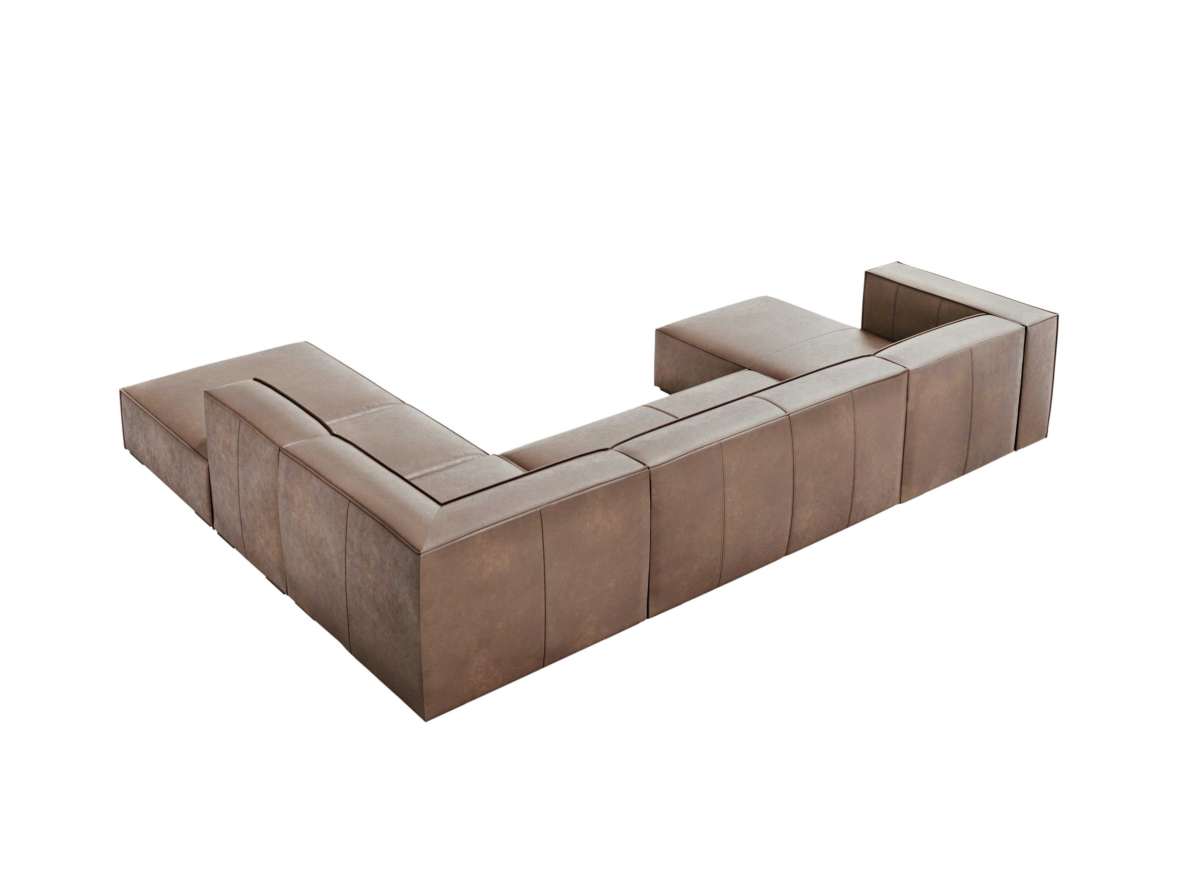 Narożnik skórzany panoramiczny prawostronny MADAME beżowy Windsor & Co Eye on Design