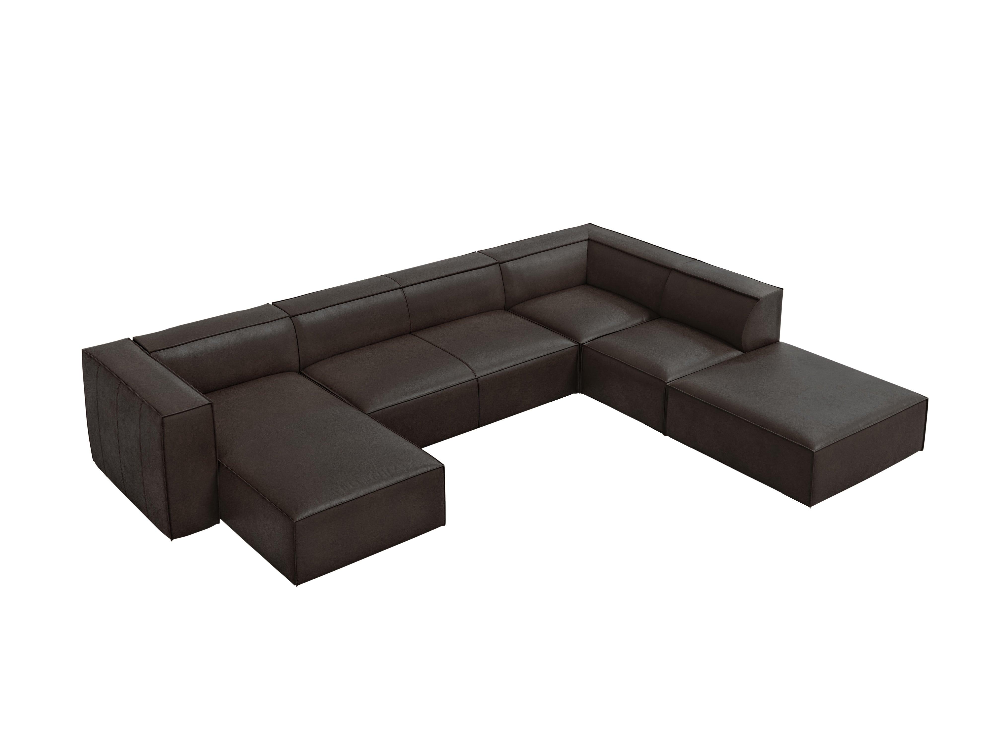 Narożnik skórzany panoramiczny prawostronny MADAME ciemnobrązowy Windsor & Co Eye on Design