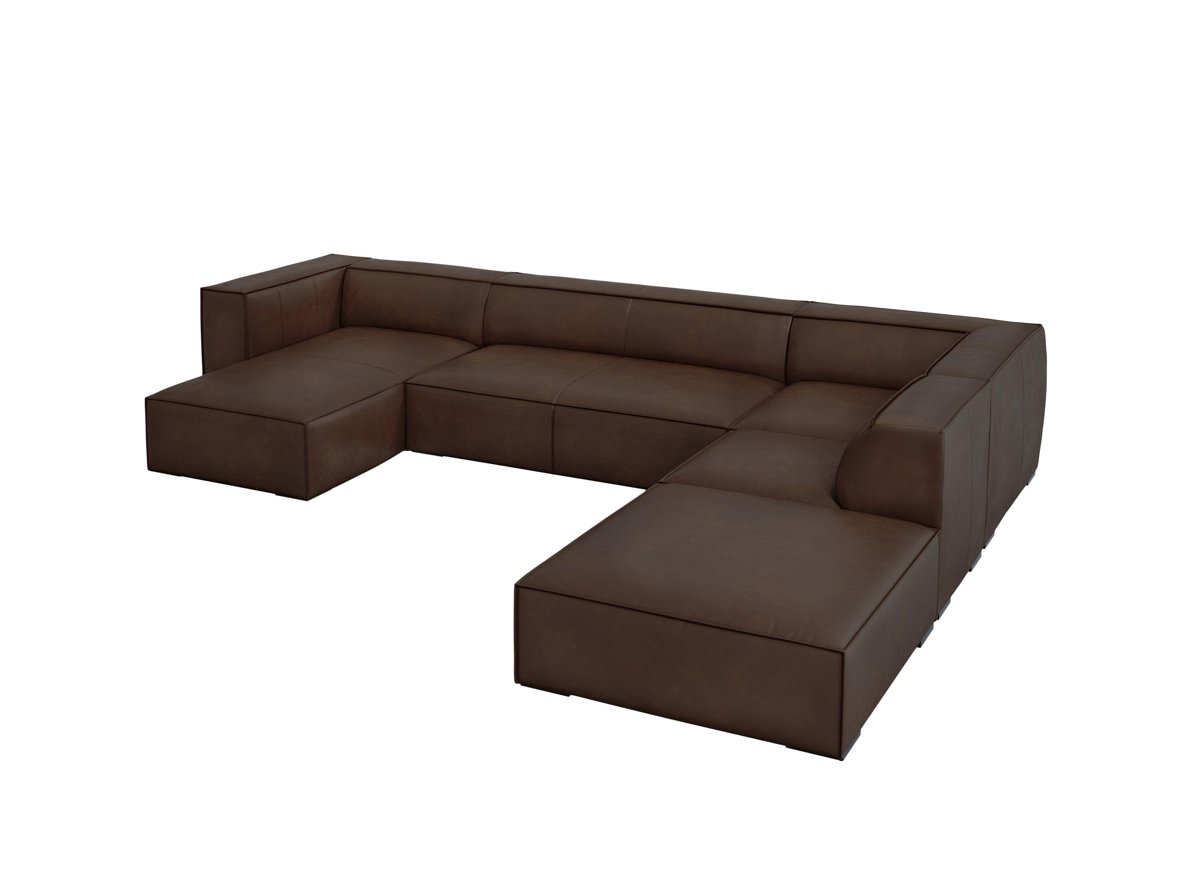 Narożnik skórzany panoramiczny prawostronny MADAME czekoladowy brąz Windsor & Co Eye on Design