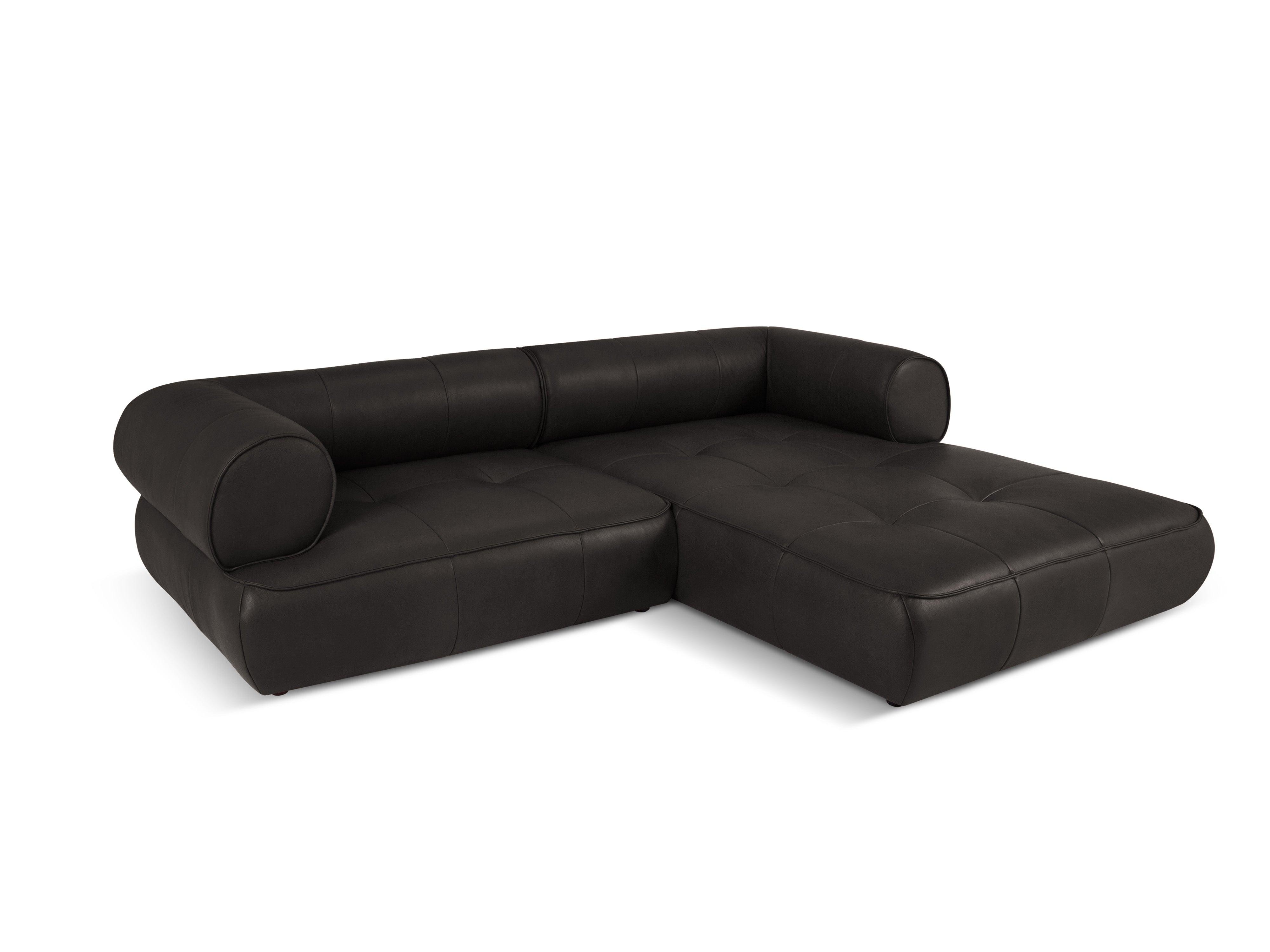 Narożnik skórzany prawostronny LILY czarny Maison Heritage Eye on Design