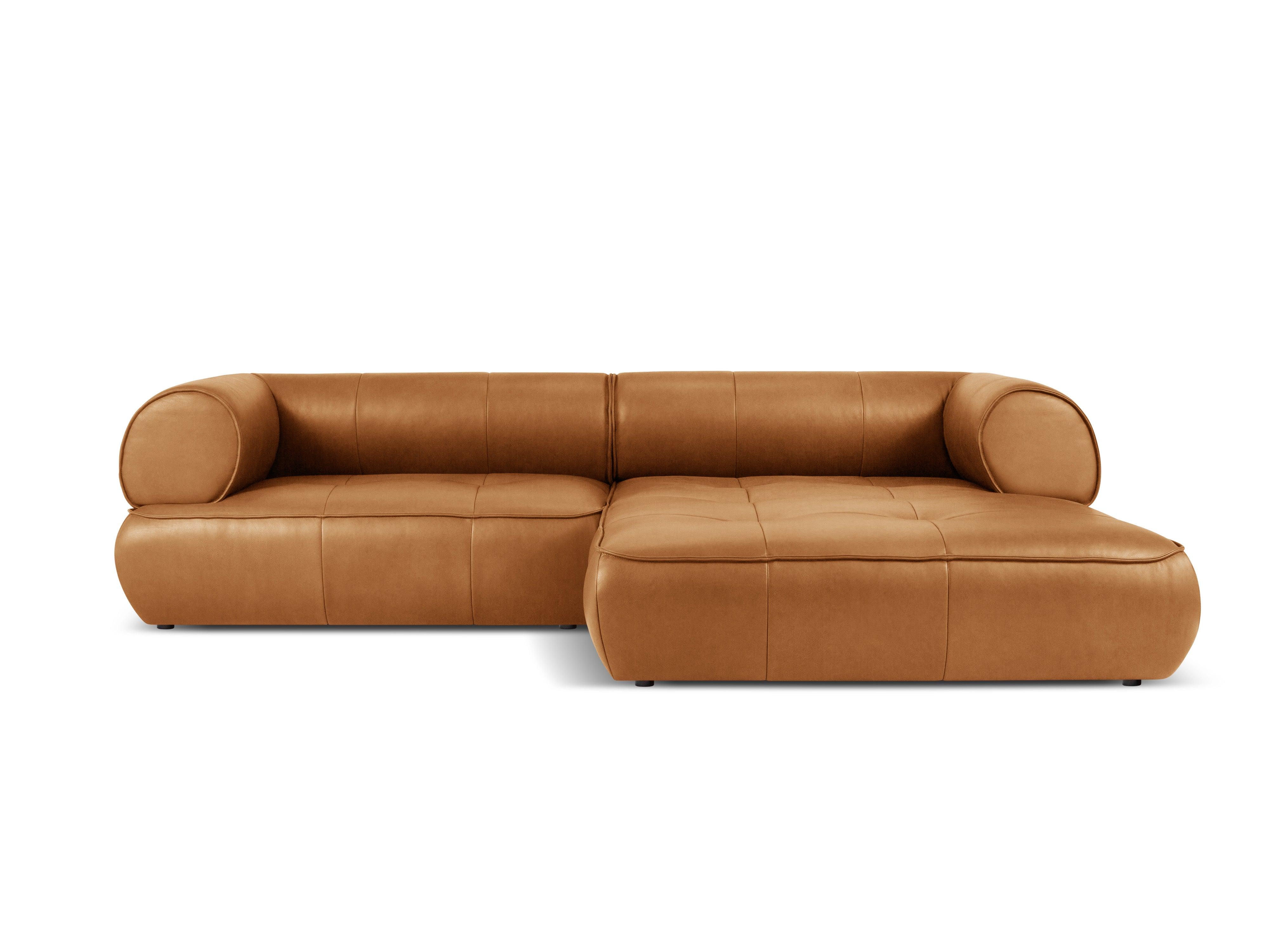 Narożnik skórzany prawostronny LILY koniakowy Maison Heritage Eye on Design