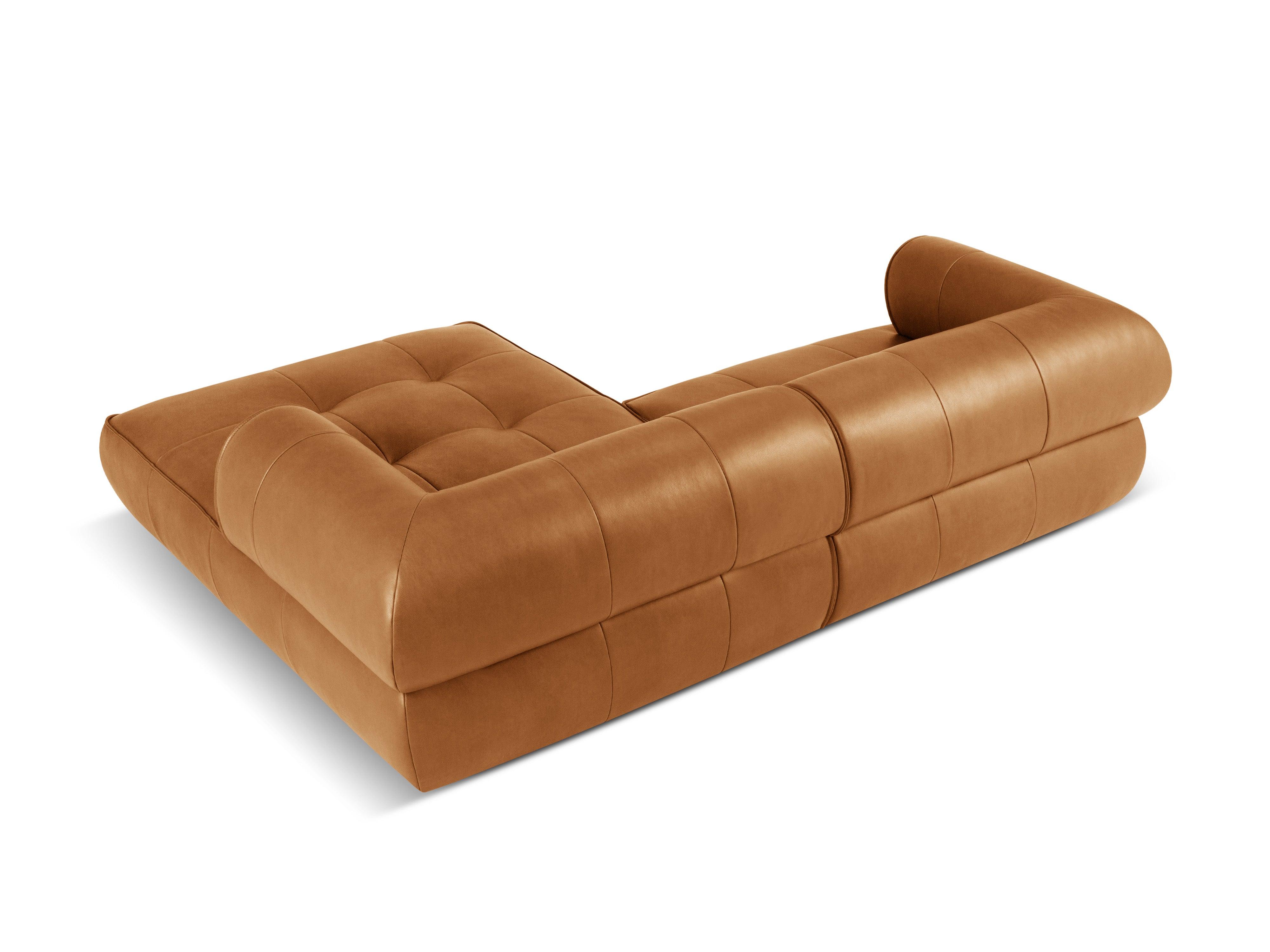 Narożnik skórzany prawostronny LILY koniakowy Maison Heritage Eye on Design