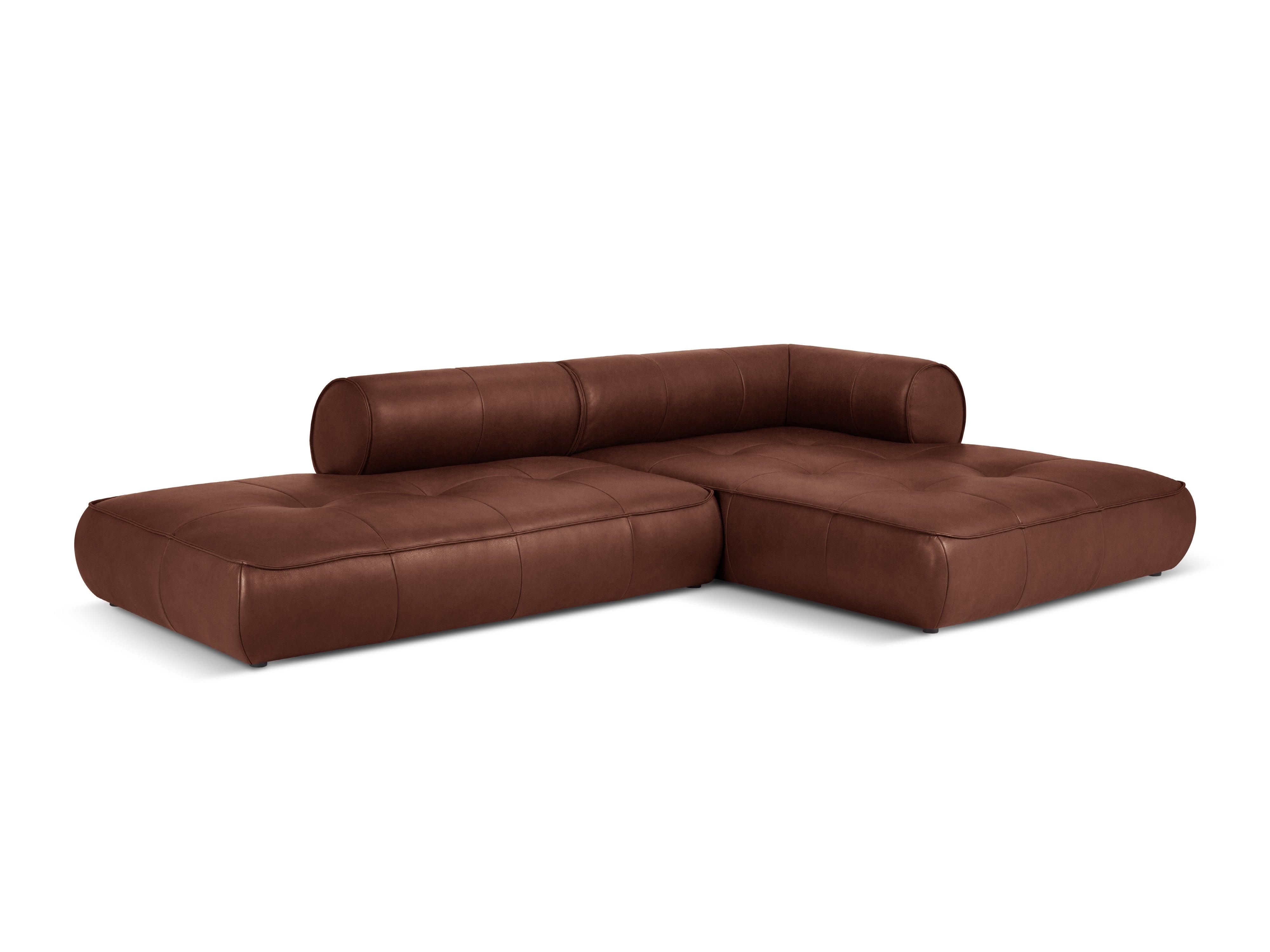 Narożnik skórzany prawostronny otwarty LILY brązowy Maison Heritage Eye on Design