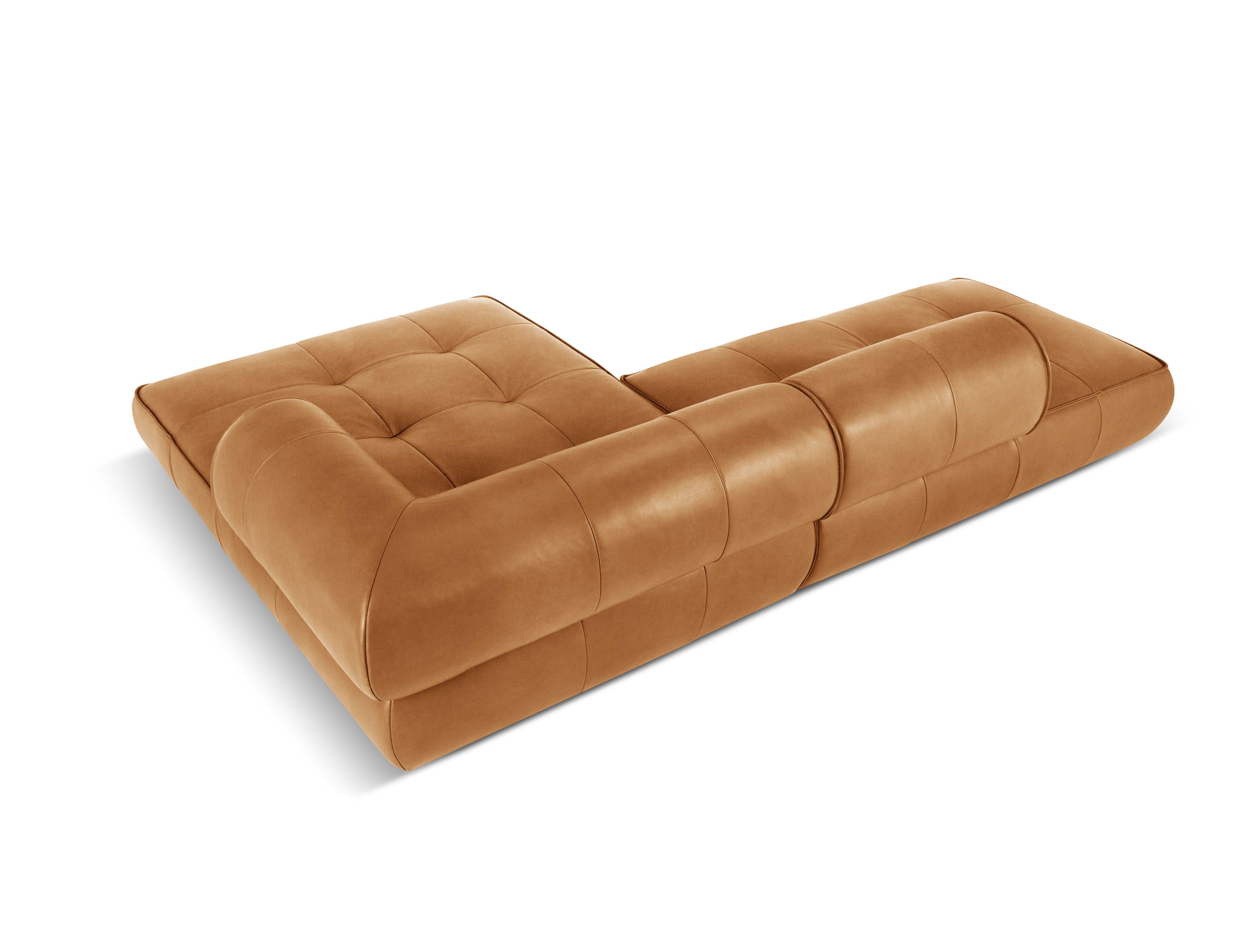 Narożnik skórzany prawostronny otwarty LILY koniakowy Maison Heritage Eye on Design