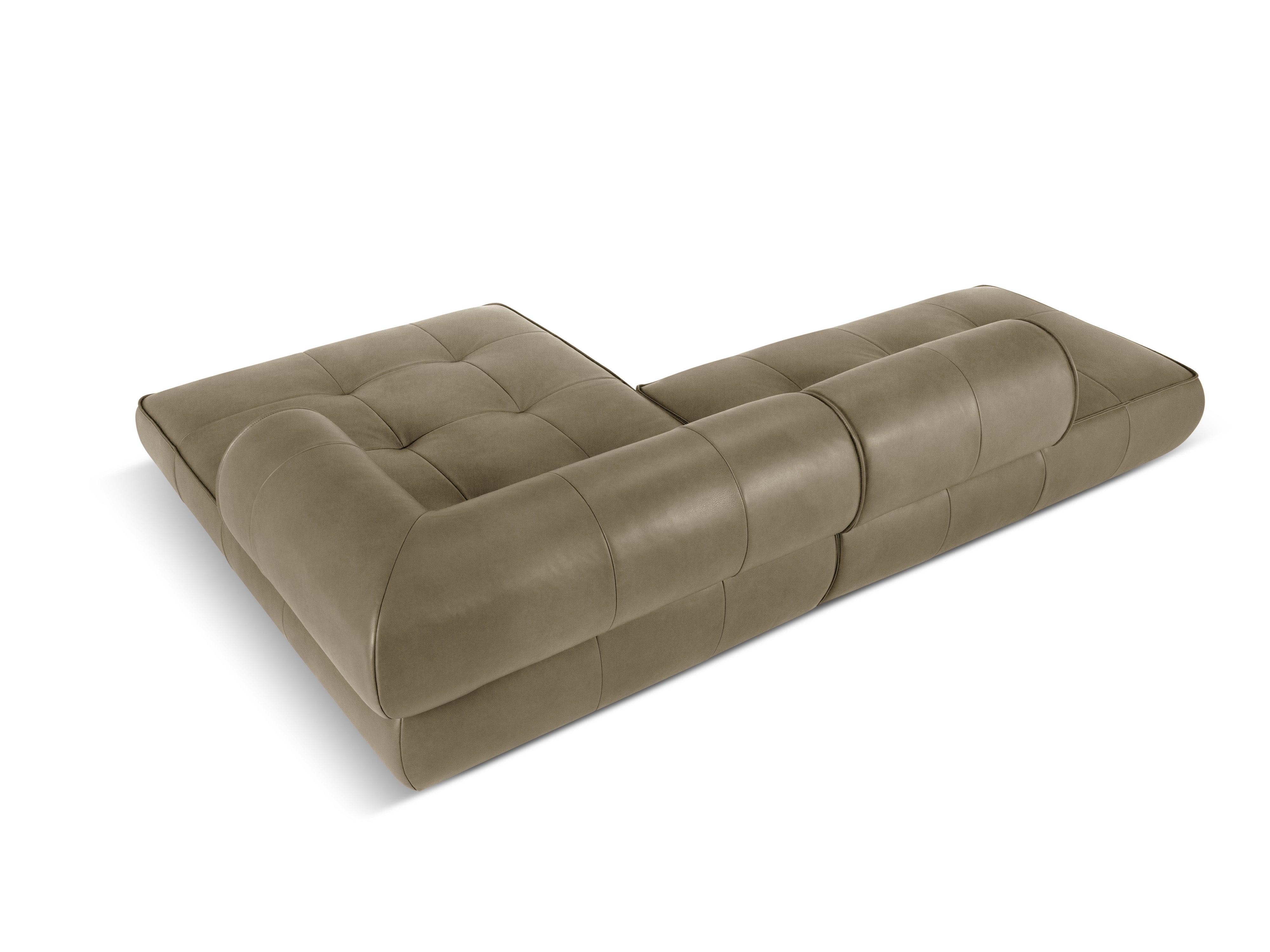 Narożnik skórzany prawostronny otwarty LILY oliwkowy Maison Heritage Eye on Design