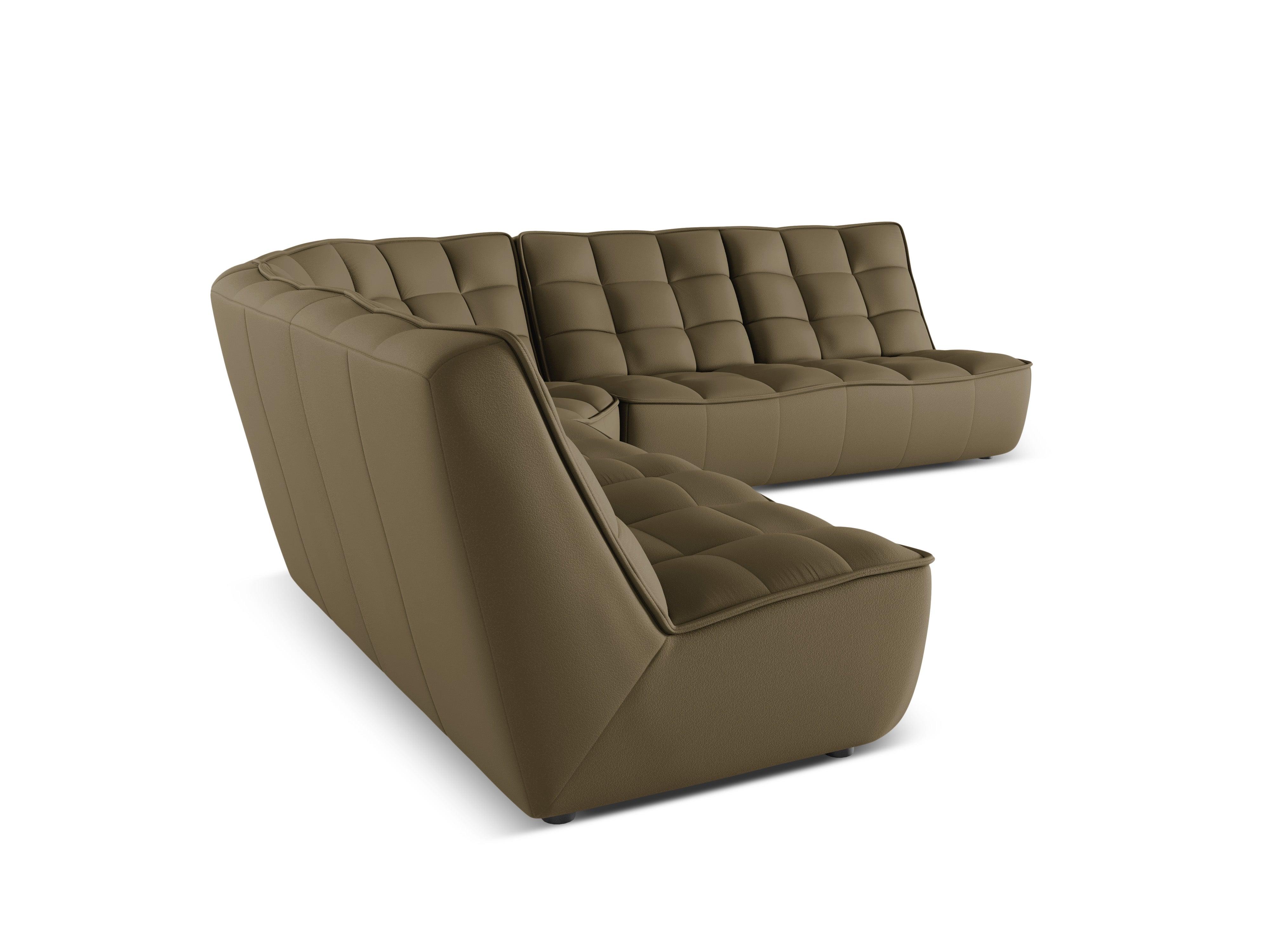 Narożnik skórzany symetryczny MONI oliwkowy Maison Heritage Eye on Design