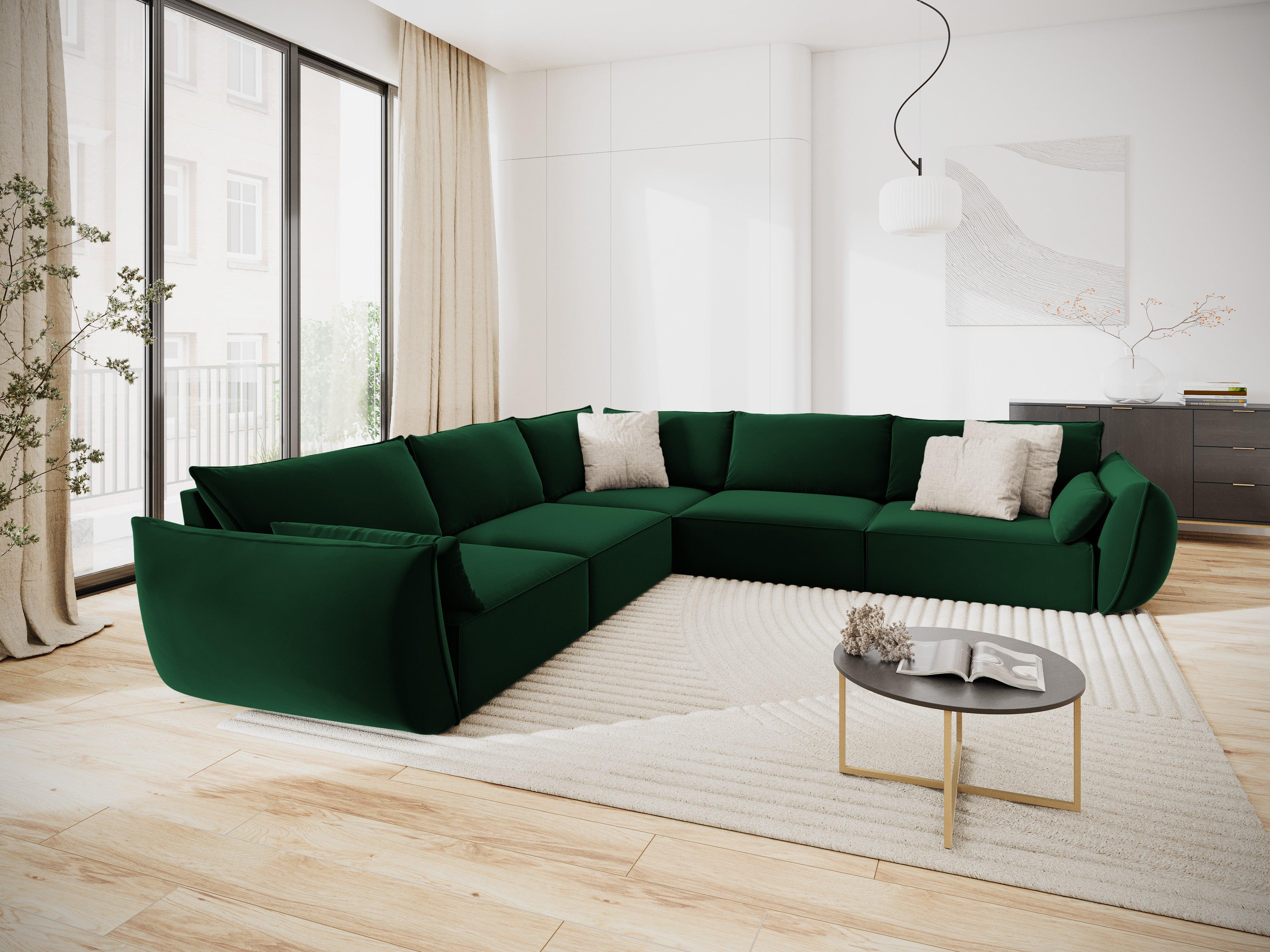 Narożnik symetryczny aksamitny VANDA butelkowa zieleń Mazzini Sofas Eye on Design
