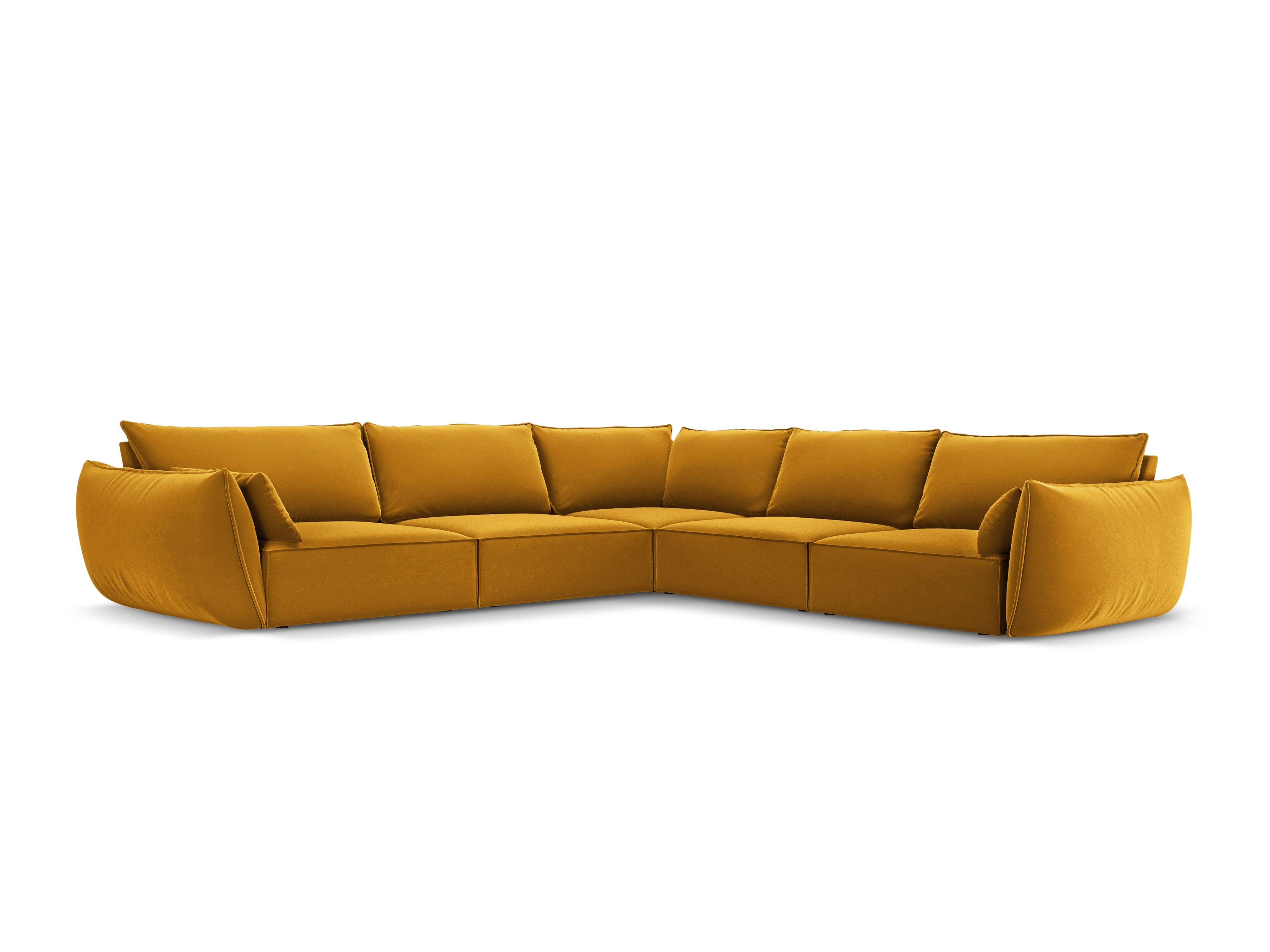 Narożnik symetryczny aksamitny VANDA musztardowy Mazzini Sofas Eye on Design